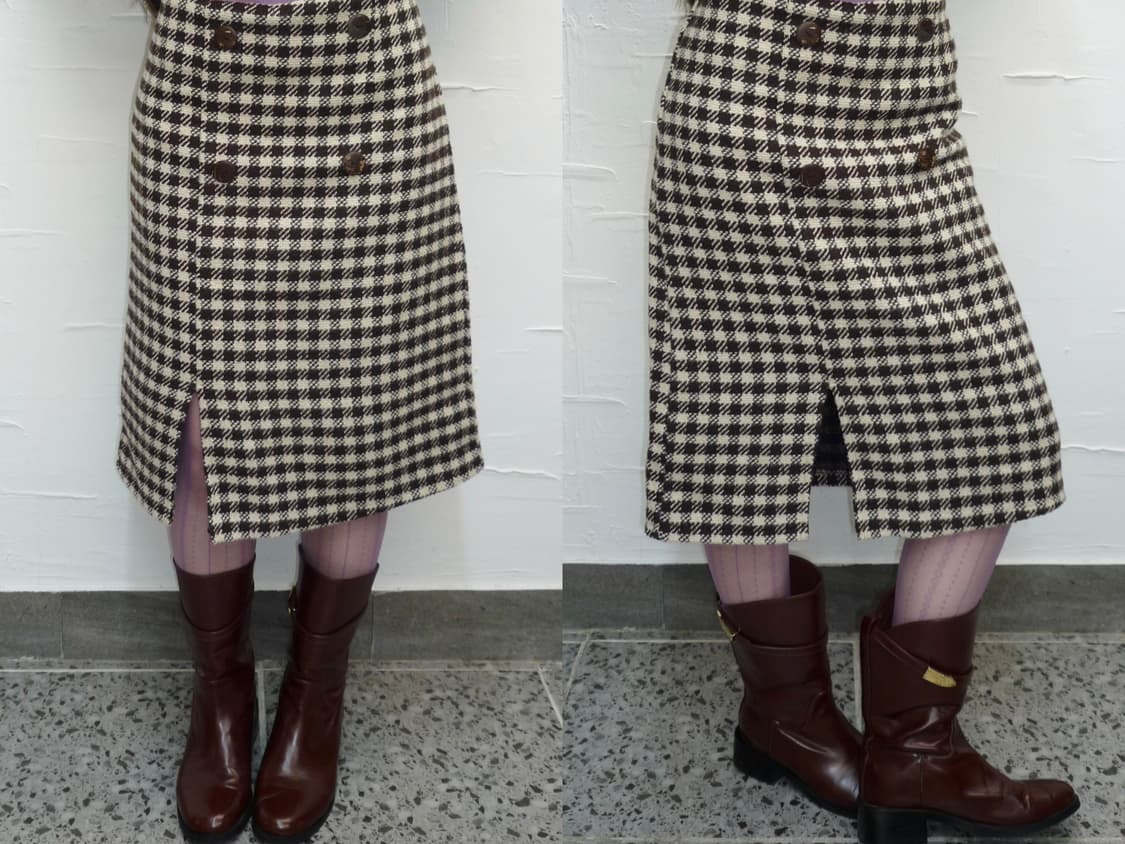 Check pattern midi skirt 상품이미지3
