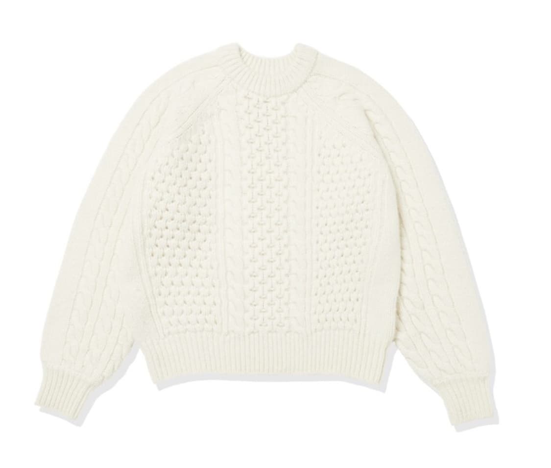 [새 상품/택o] STU - 아란 니트 크림 (M) 상품이미지1