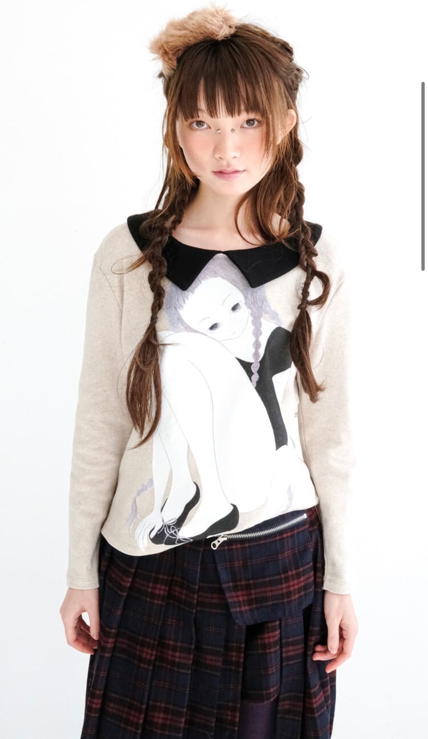 샵페어리 걸 페인팅 girl painting collar shirt 상품이미지1