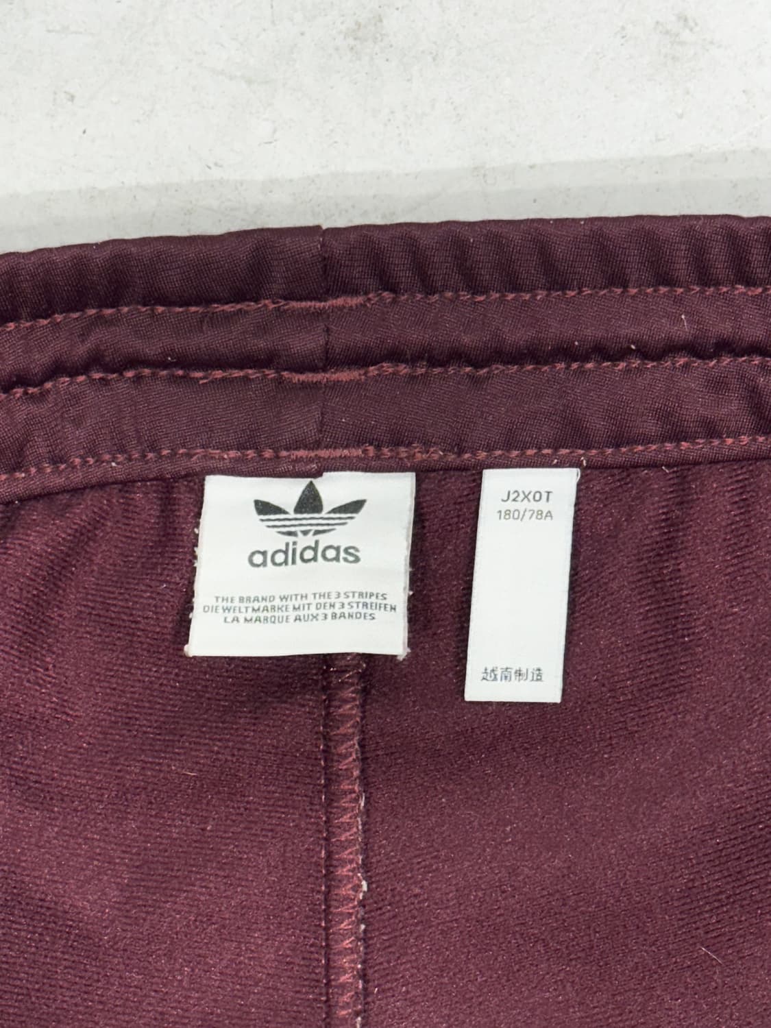 아디다스 버건디 핑크 삼선 와이드 트레이닝 팬츠 상품이미지7