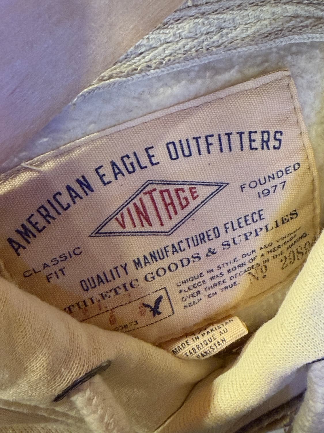 아메리칸이글 자수로고 베이지 후드티 상품이미지2