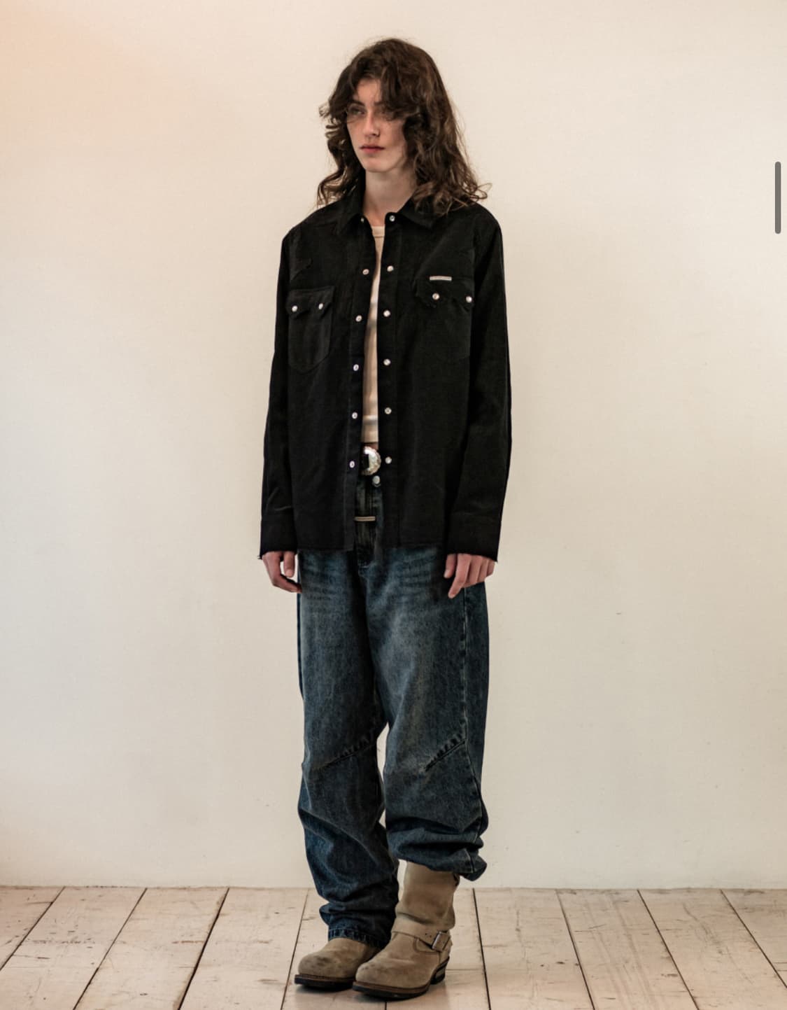 더바이닐하우스 코듀로이 웨스턴 셔츠 블랙(L) 상품이미지2