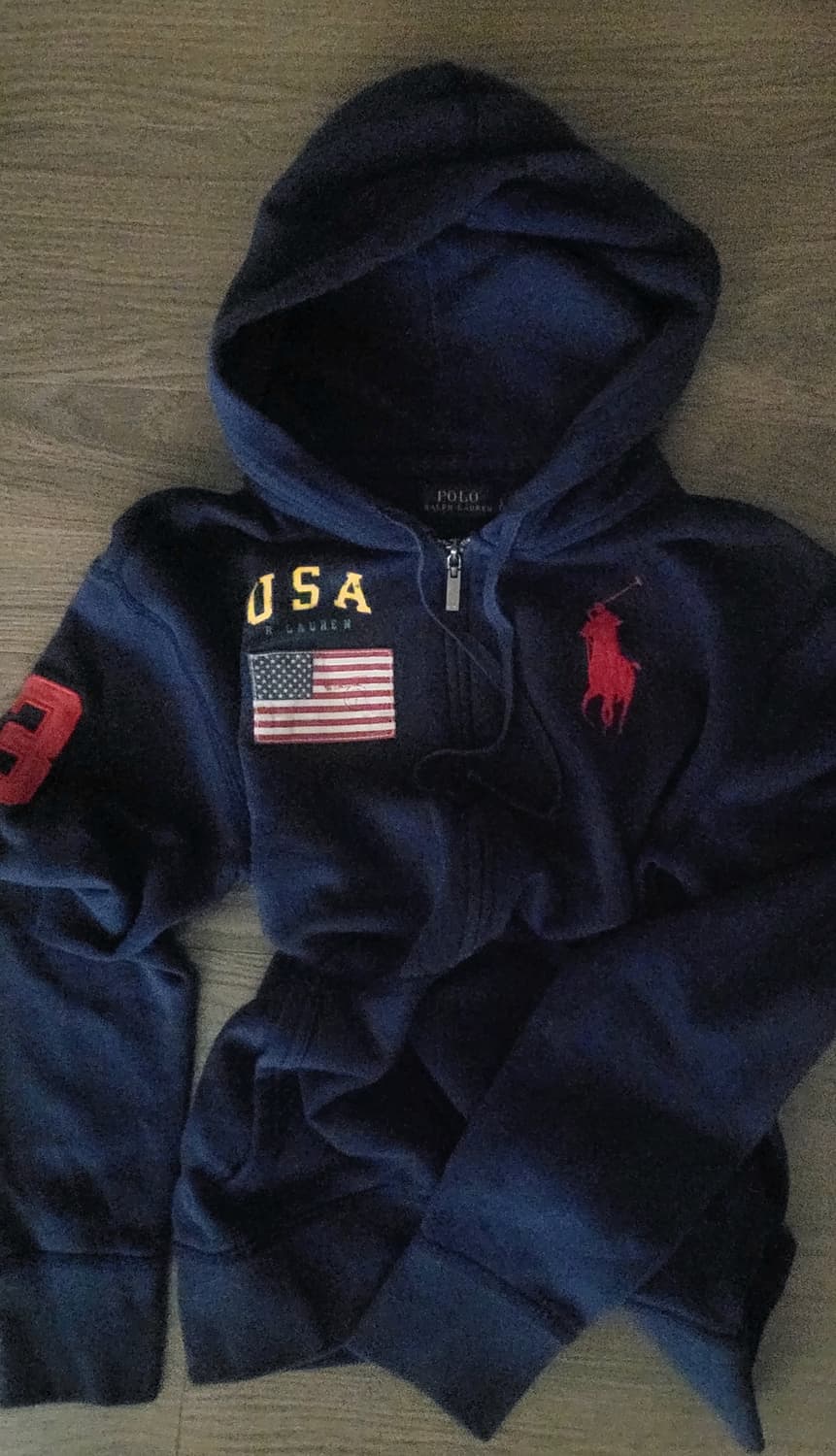 폴로 랄프로렌 빅포니 성조기 후드집업 상품이미지1