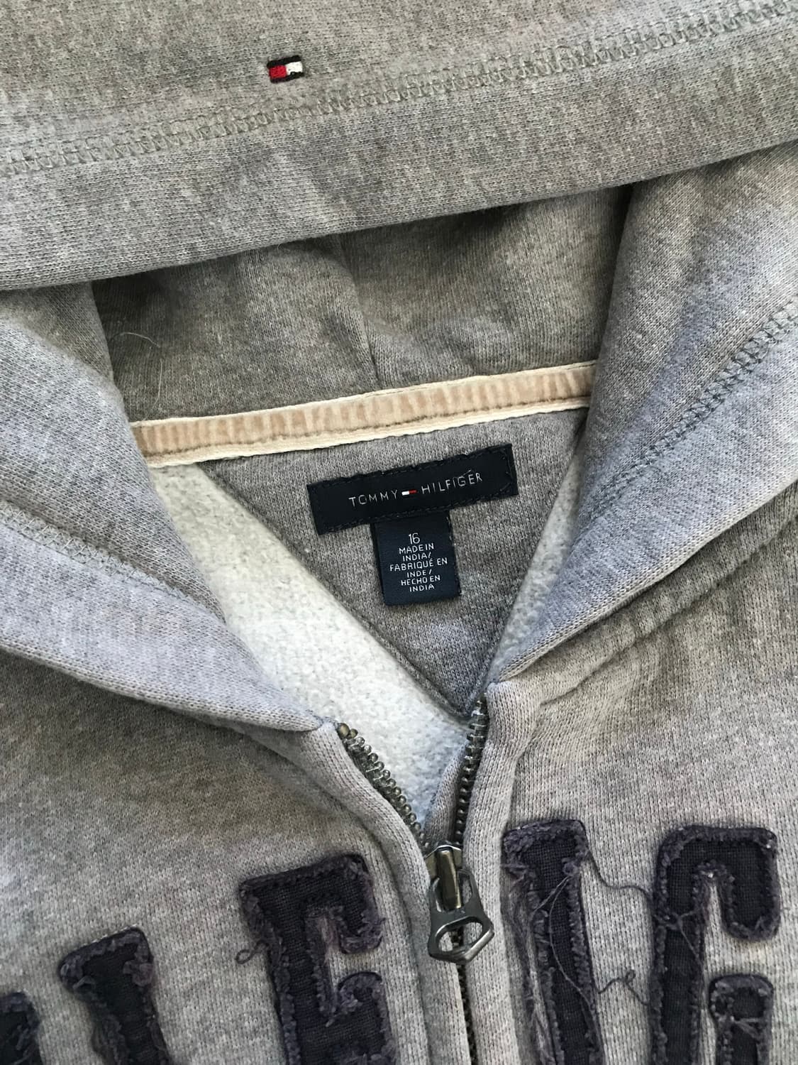 타미힐피거 자수 로고 그레이 후드집업 상품이미지6