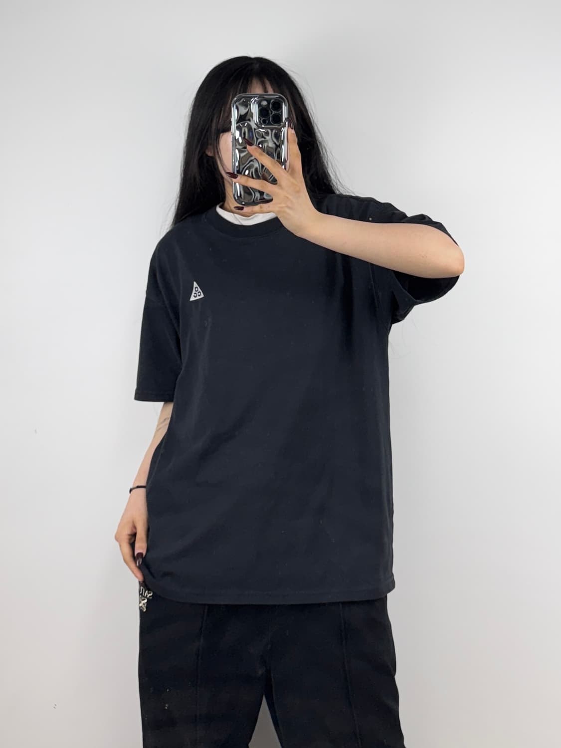 나이키 ACG 백 프린킹 반팔 티셔츠 블랙 E276 상품이미지1
