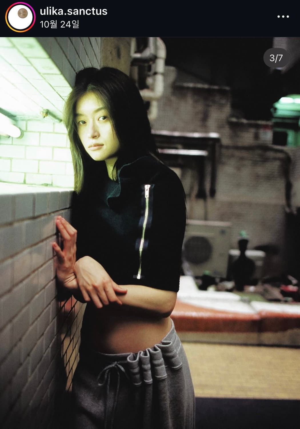 울리카 상투스 curtain jersy pants -grey 상품이미지3