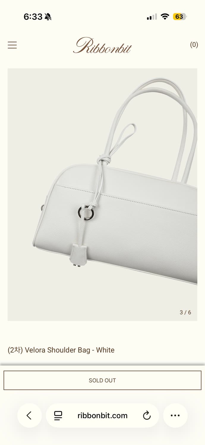 [새상품] ribbonbit 리본빛 벨로라 숄더백 화이트 상품이미지1
