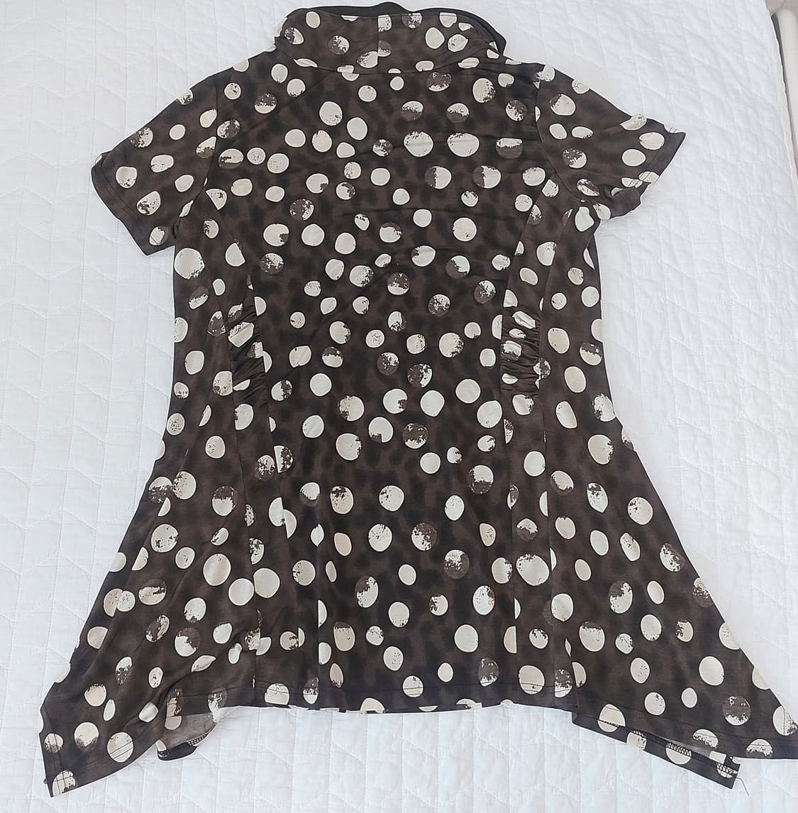 모리걸 오리엔탈 보헤미안 히피 브라운 도트 반팔 원피스 상품이미지2