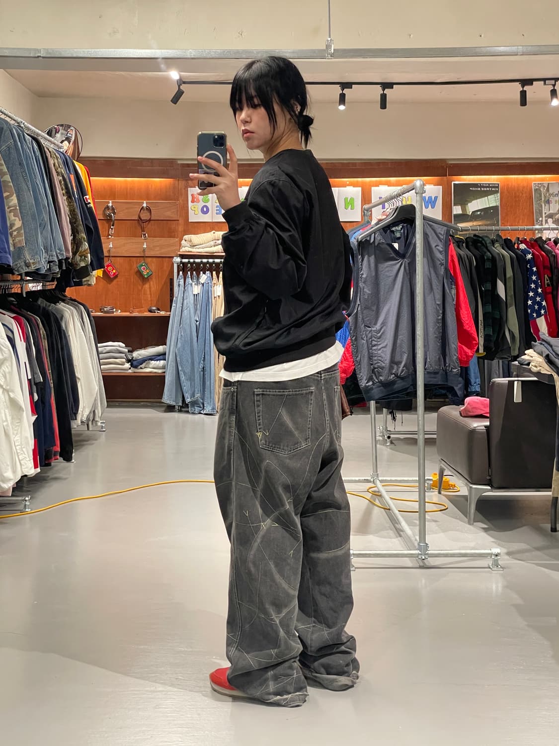 IZOD 빈티지 바람막이 웜업(블랙)   상품이미지5