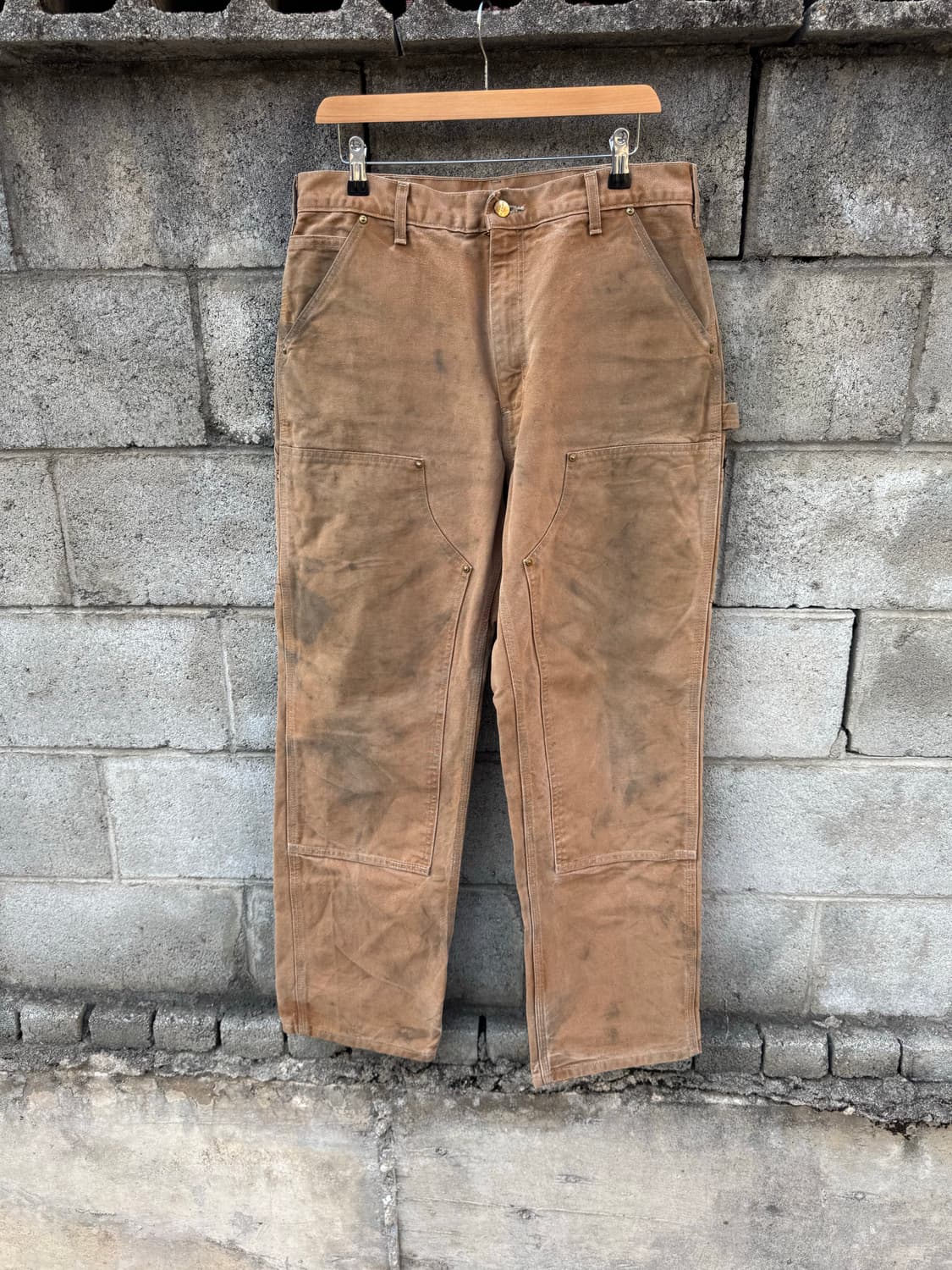 칼하트 빈티지 b01 브라운 더블니 카펜터 워크 팬츠 34/32 상품이미지1