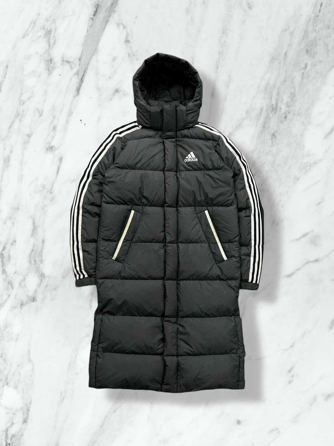 아디다스 사이드라인 덕다운 그레이 롱패딩 M 상품이미지1