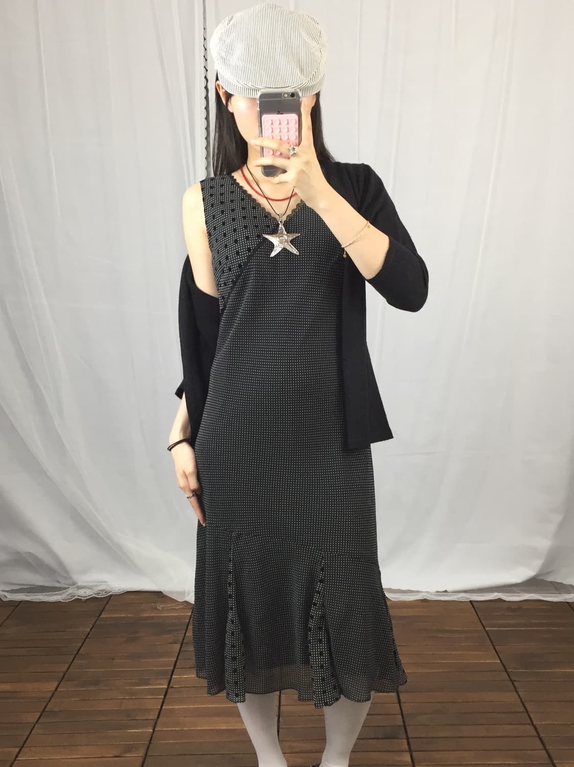 Jpn Black Dot Long Dress 상품이미지2