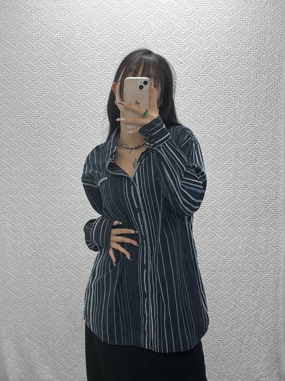 할리 데이비슨 올드스쿨 스트릿 페이즐리 스트라이프 셔츠 L C07886 상품이미지1