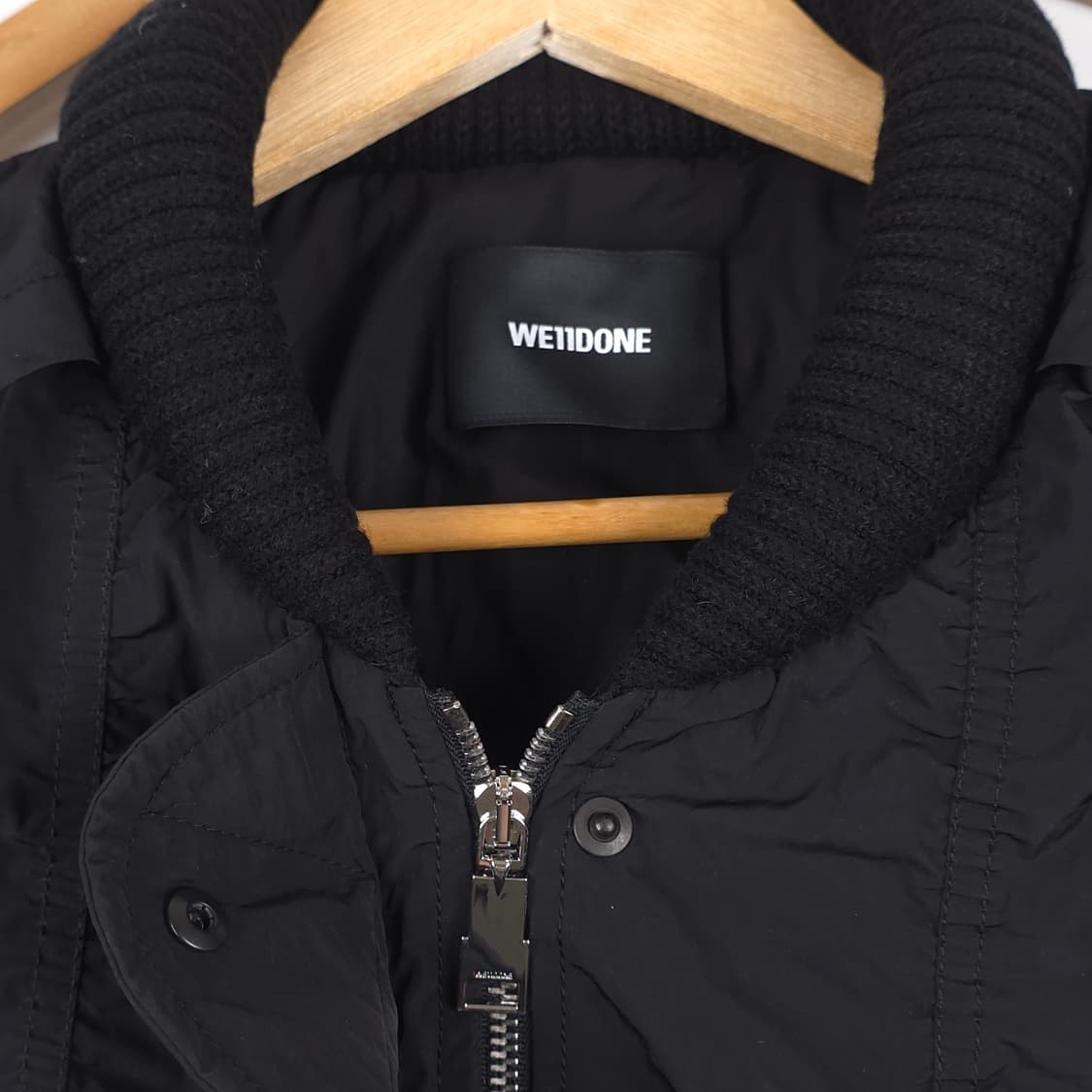 WE11DONE 나일론 봄버 자켓 블랙 (M) 상품이미지4