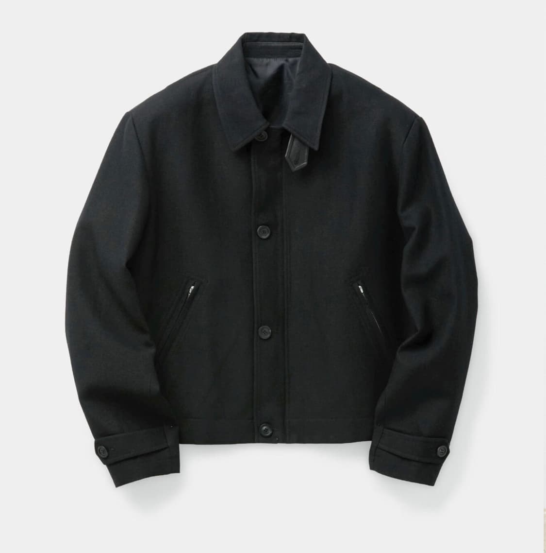 쿠어 울 블렌드 린넨 레더 탭 자켓 상품이미지1