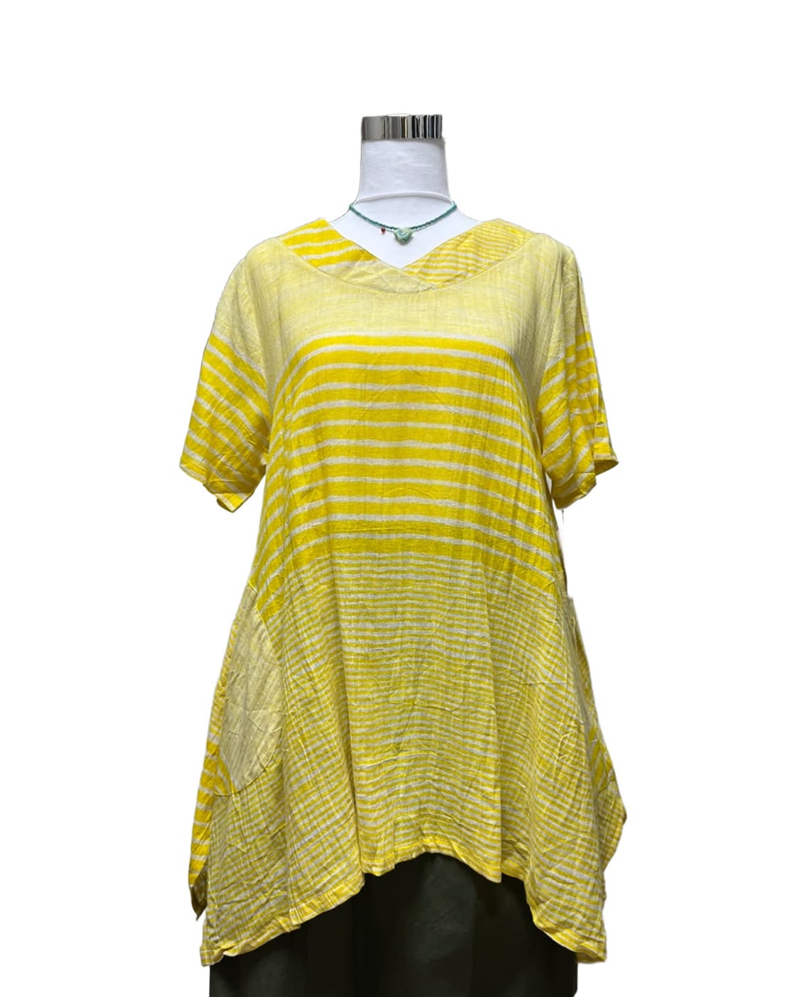 Yellow stripe back button top 상품이미지5