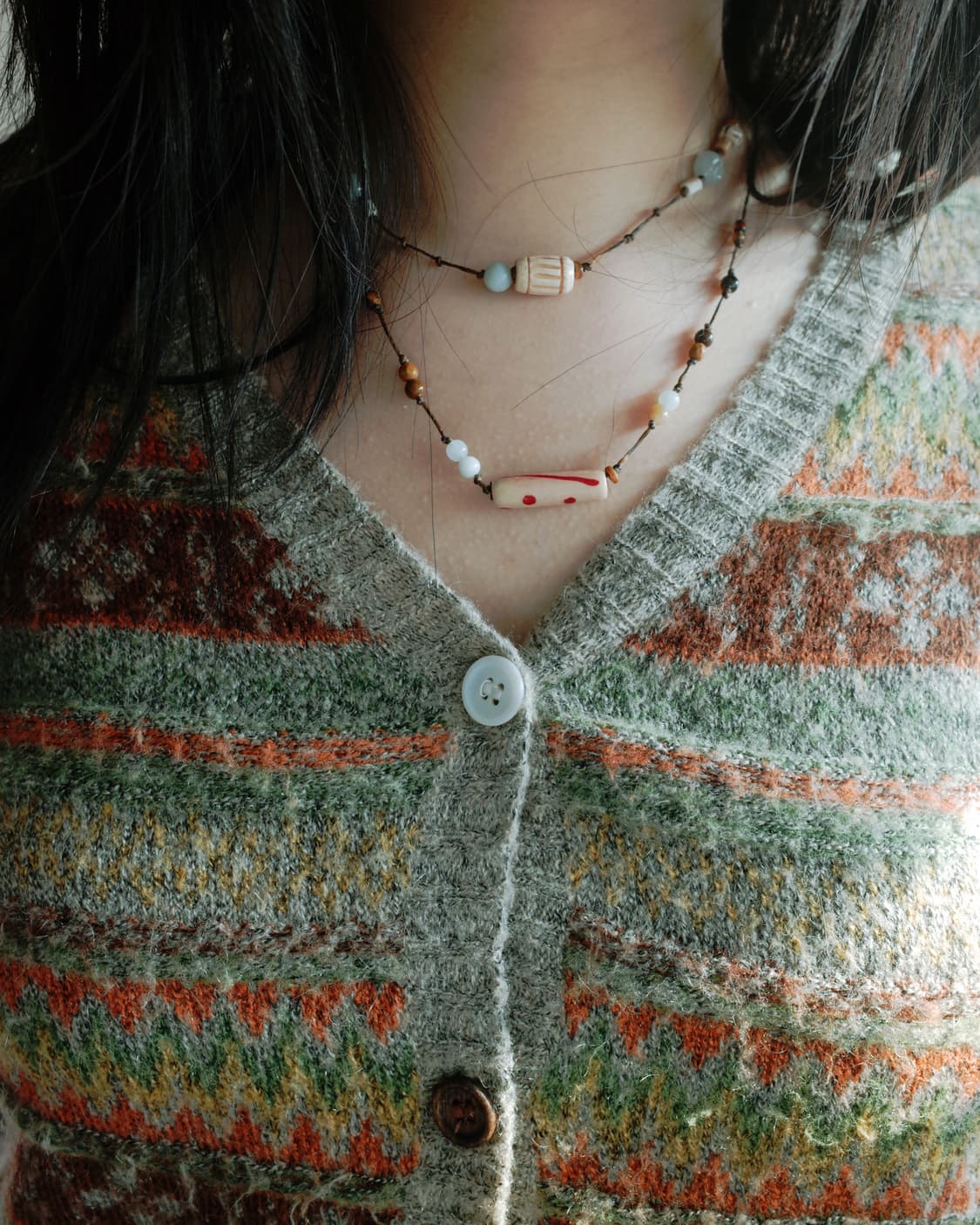 (only one) mint stripe necklace 목걸이 상품이미지5