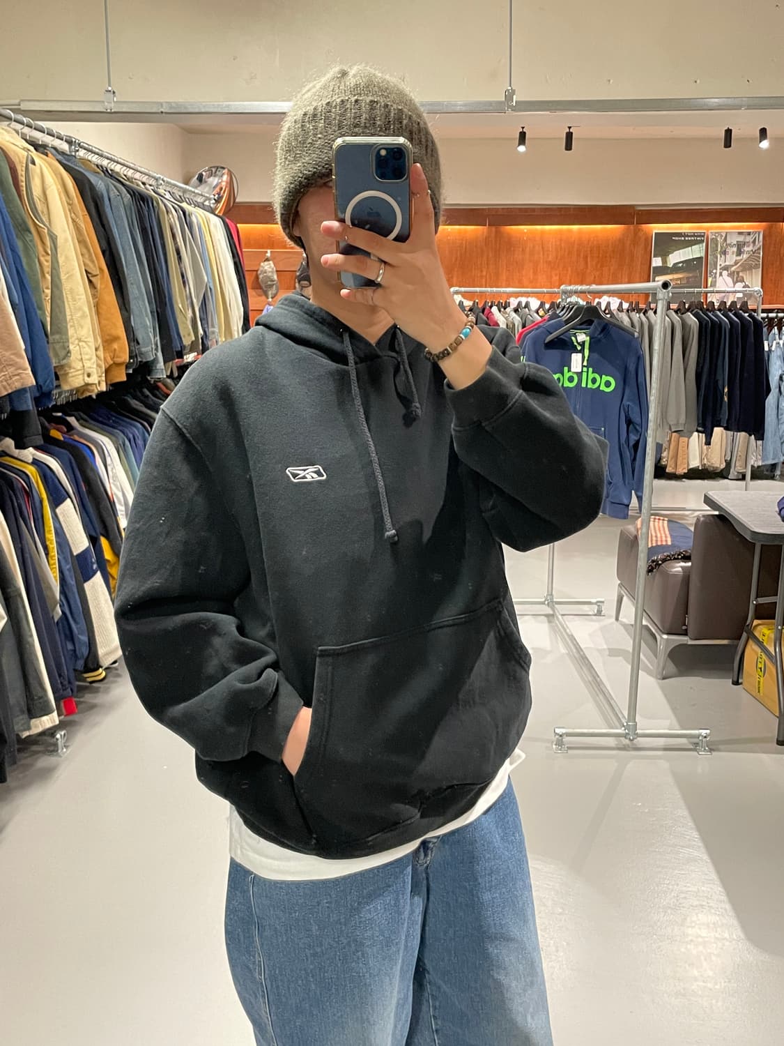 리복 스몰 로고 후드티셔츠 상품이미지1