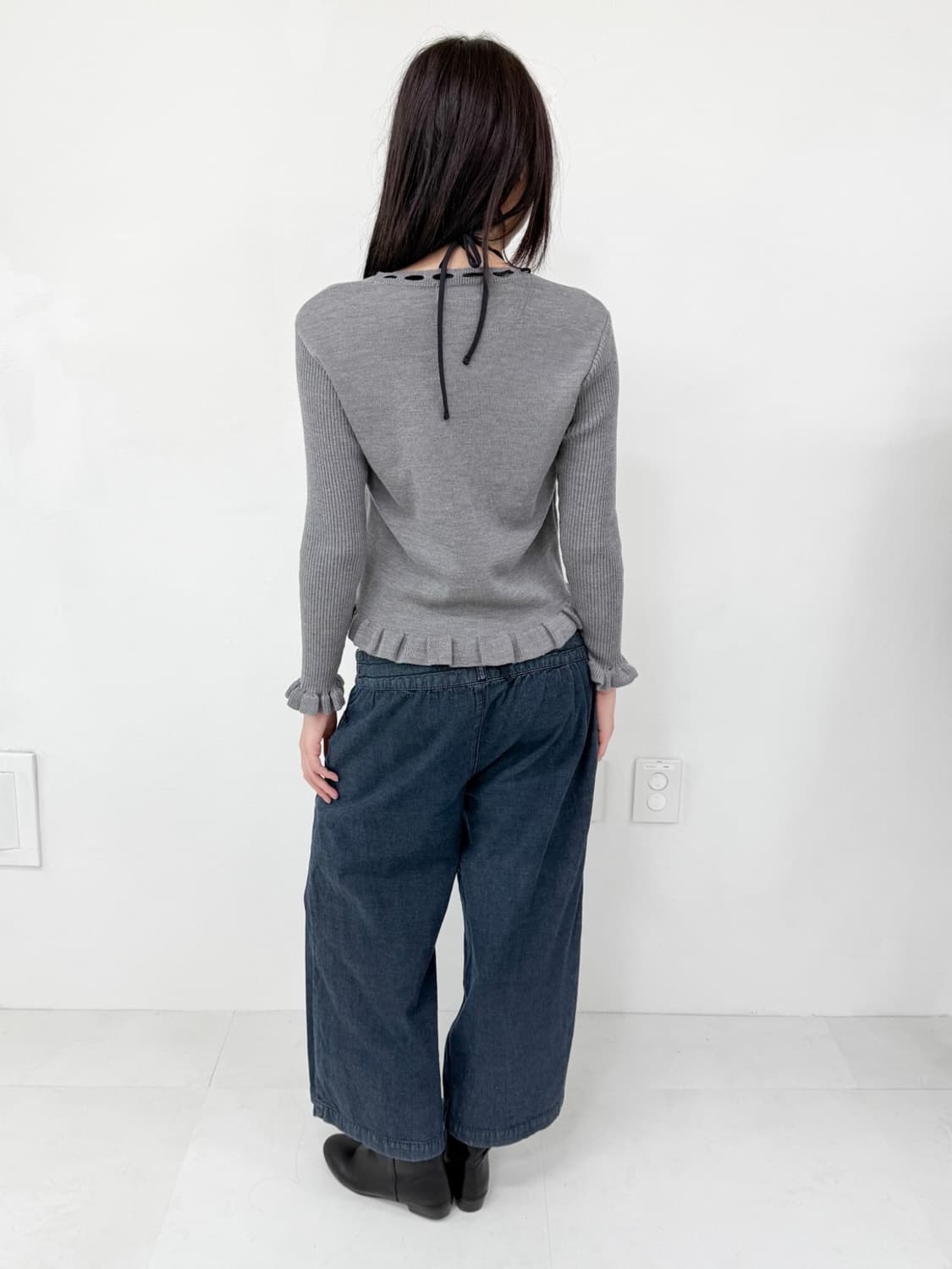 Vintage Rose frill wool knit top 상품이미지4