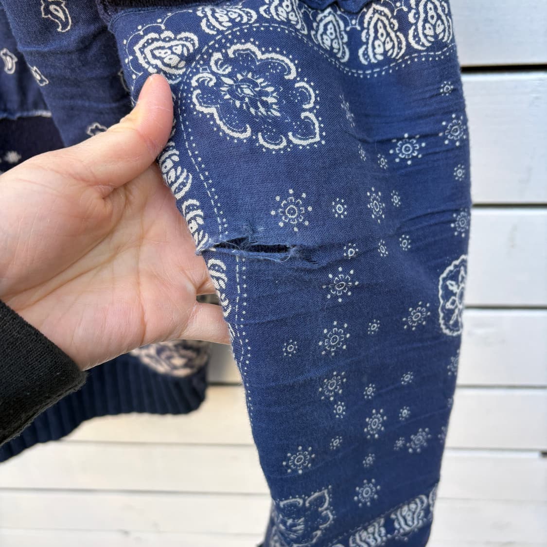 Polo 폴로 데님앤서플라이 페이즐리 패치워크 니트 가디건 상품이미지6