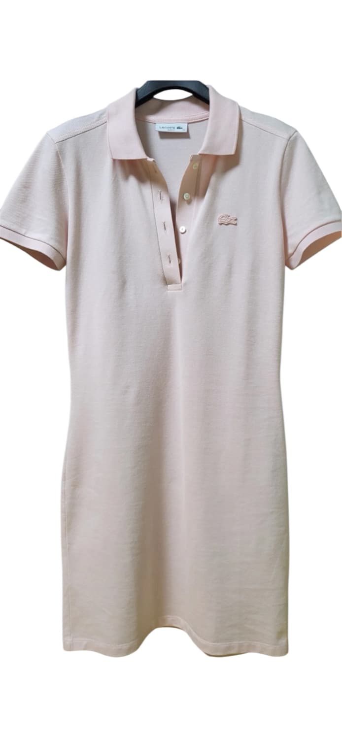 라코스테 여성 슬림핏 미니피케 핑크 원피스 상품이미지4