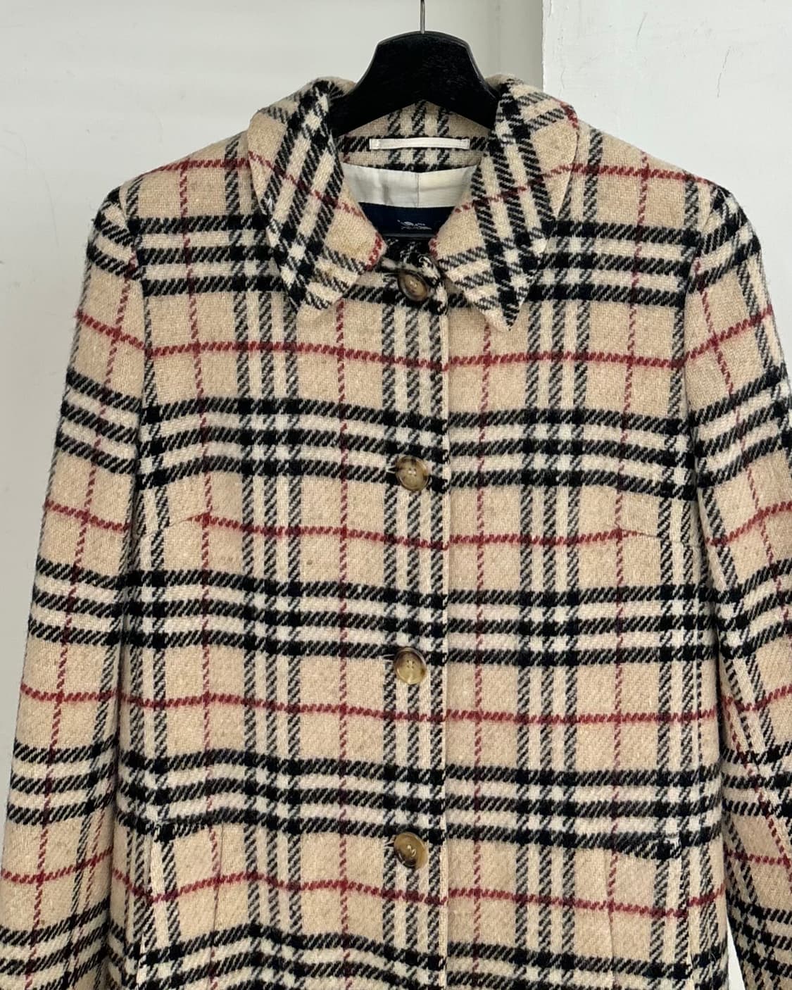 버버리 체크 롱 코트 상품이미지2