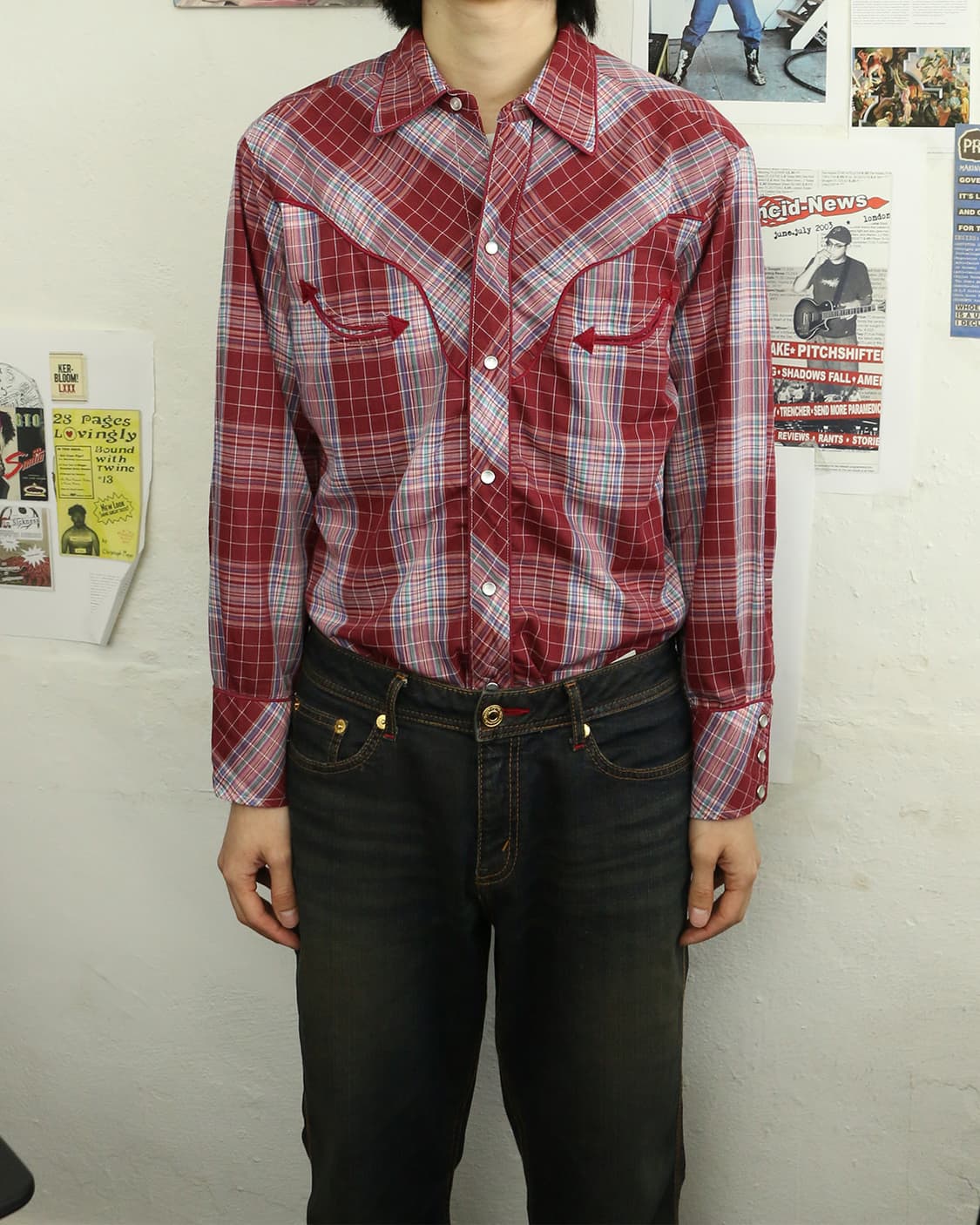  H Bar C 체크 웨스턴 셔츠 상품이미지3