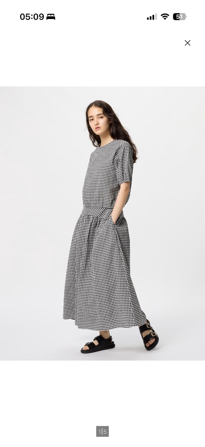 유니클로 시어서커 스커트 상품이미지2