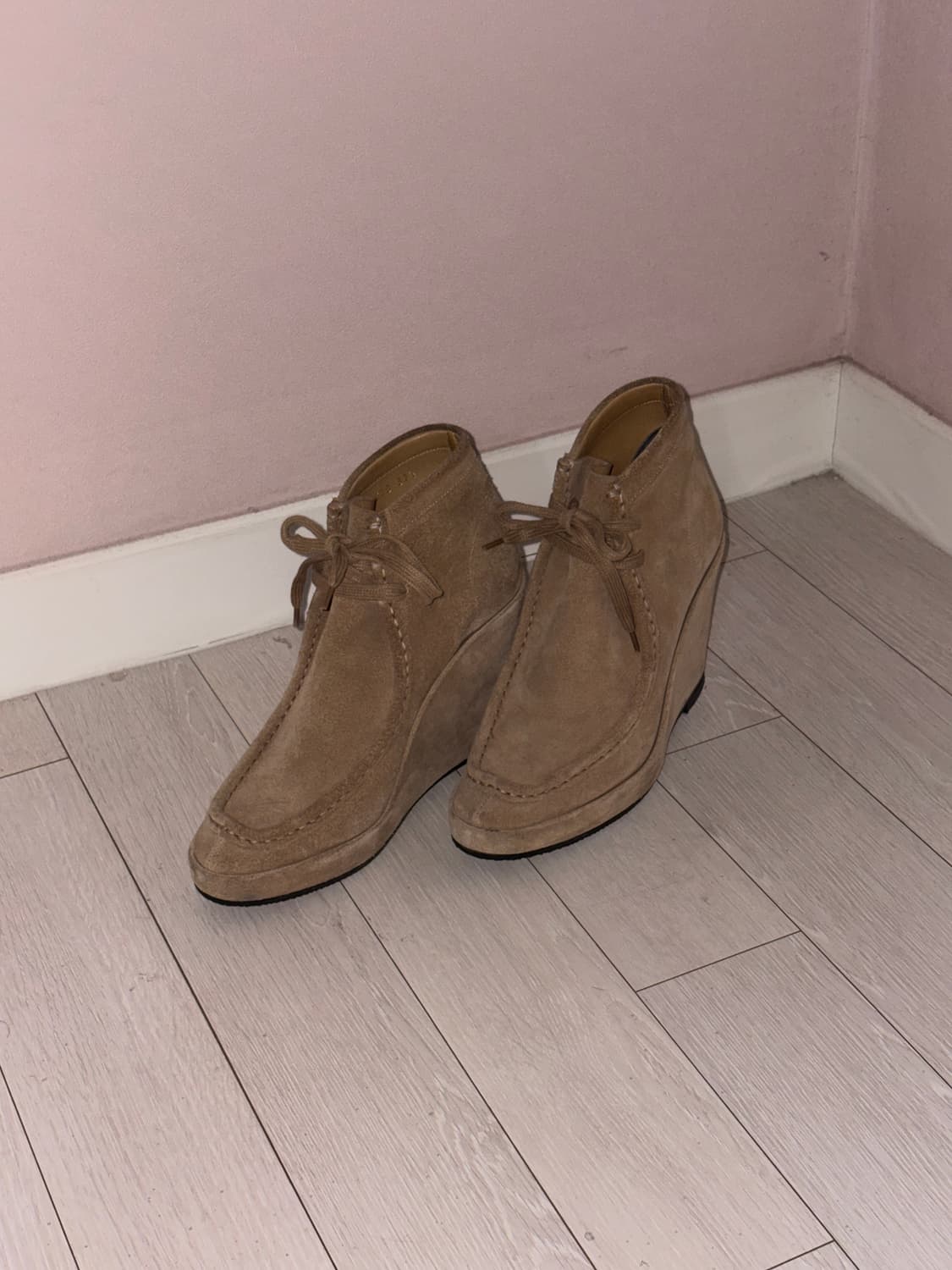 Balenciaga camel suede wedge moc shoes 상품이미지4