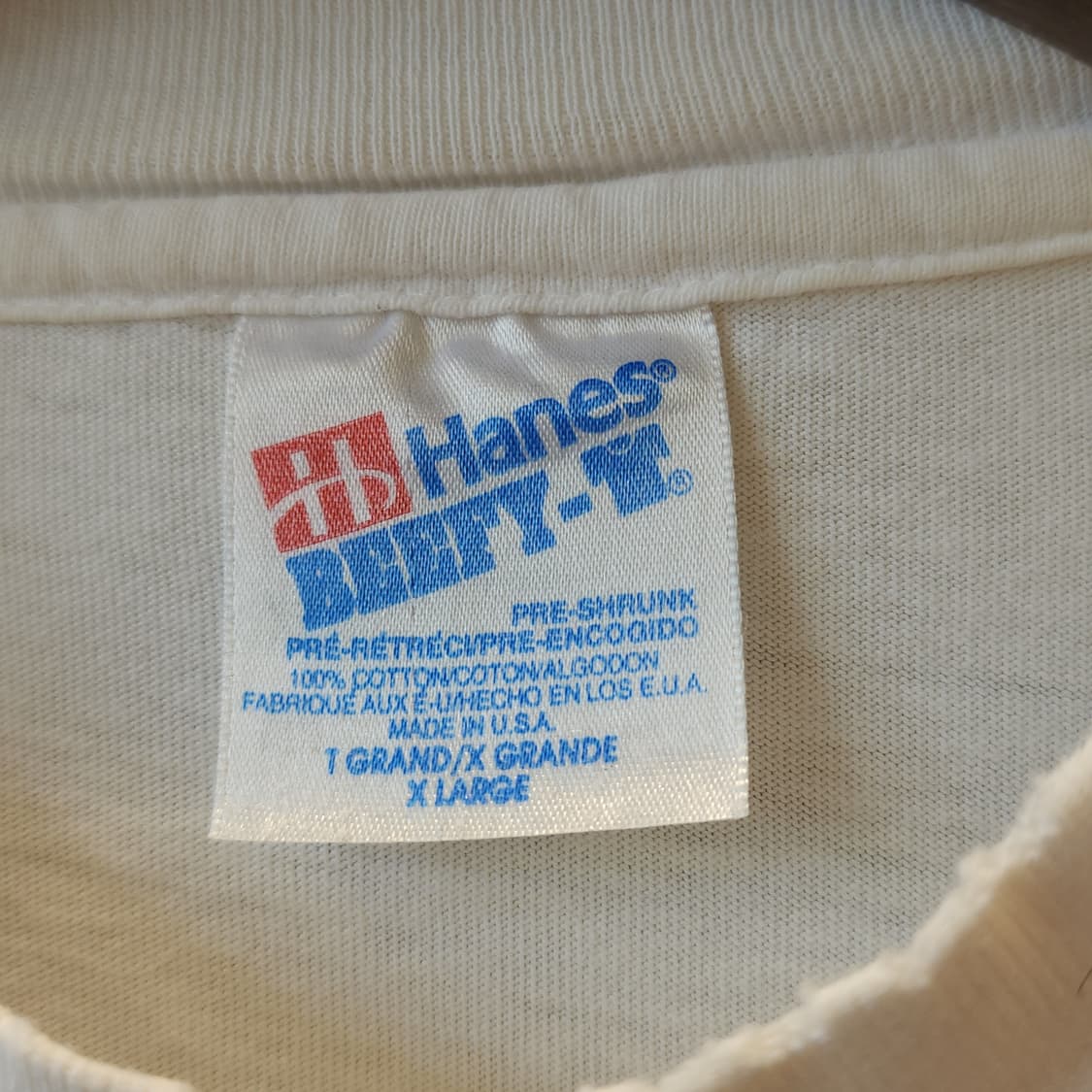 90s 빈티지 티셔츠 싱글스티치 프린팅 화이트 티셔츠 미국 제조 xl 상품이미지5