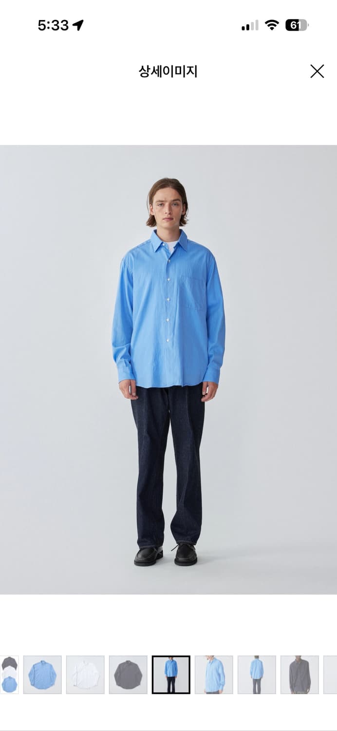 캡틴선샤인 레귤러 칼라 셔츠 40사이즈 상품이미지4