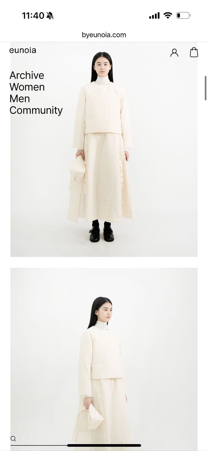 새) 유노이아 버튼 패딩 자켓 크림 상품이미지5