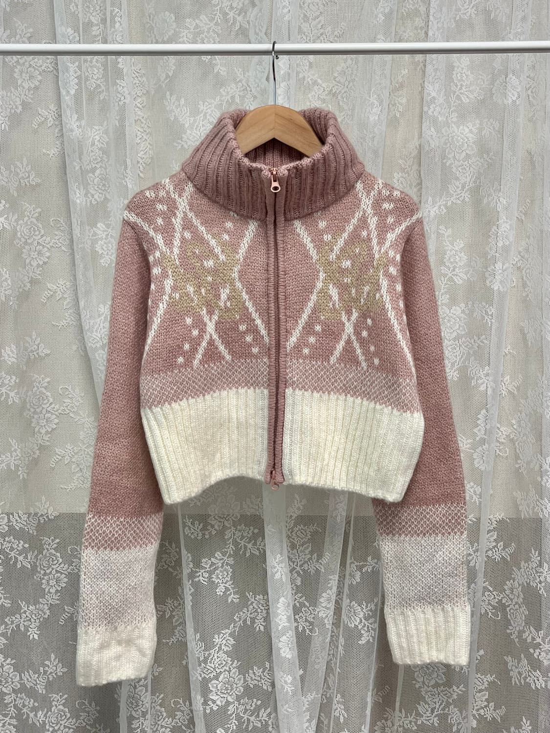 F) 오디너리홀리데이 코위찬 집업 가디건 핑크 상품이미지1