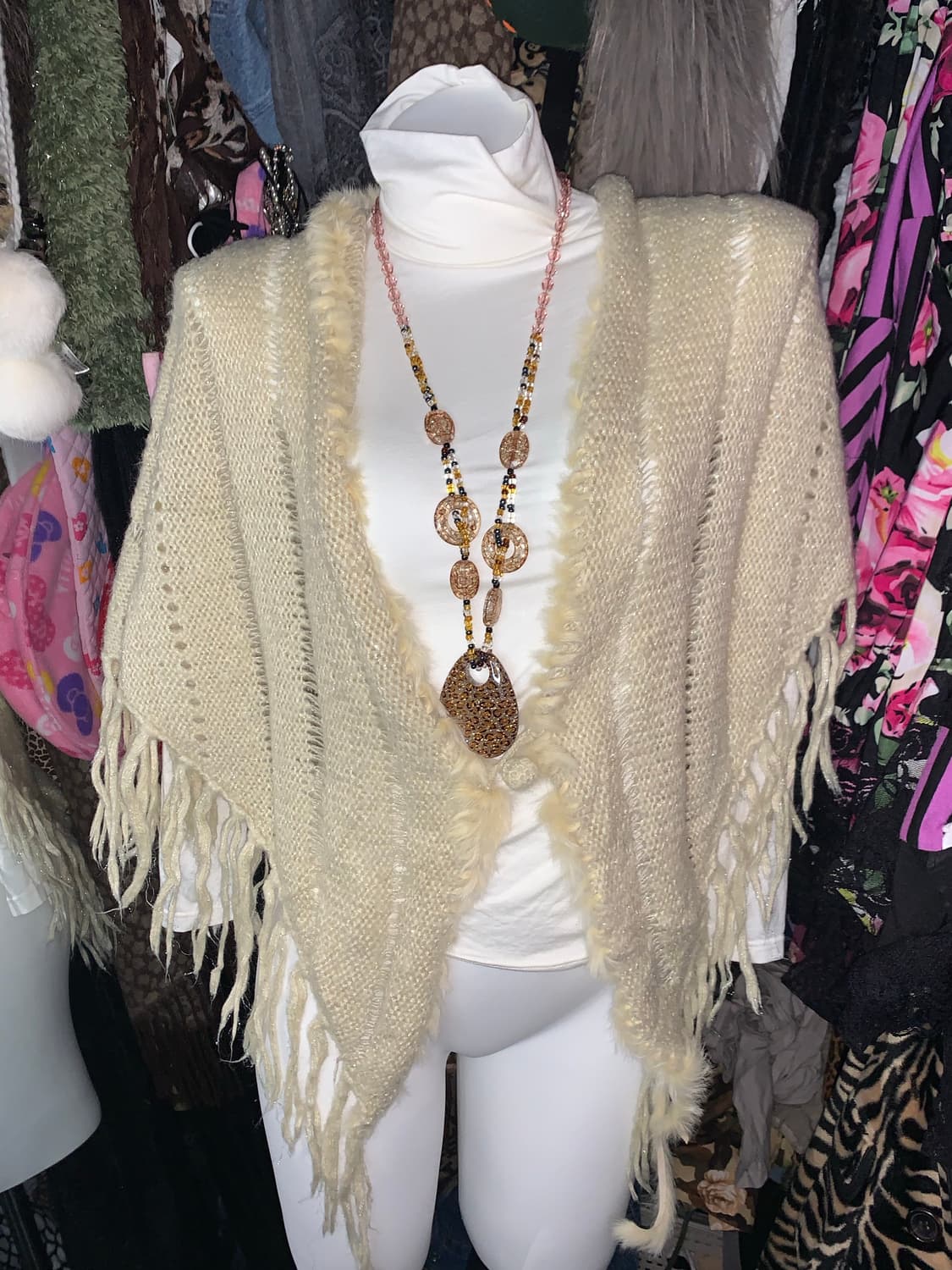 나나 하치st 갸루 퍼 니트 숄 상품이미지1