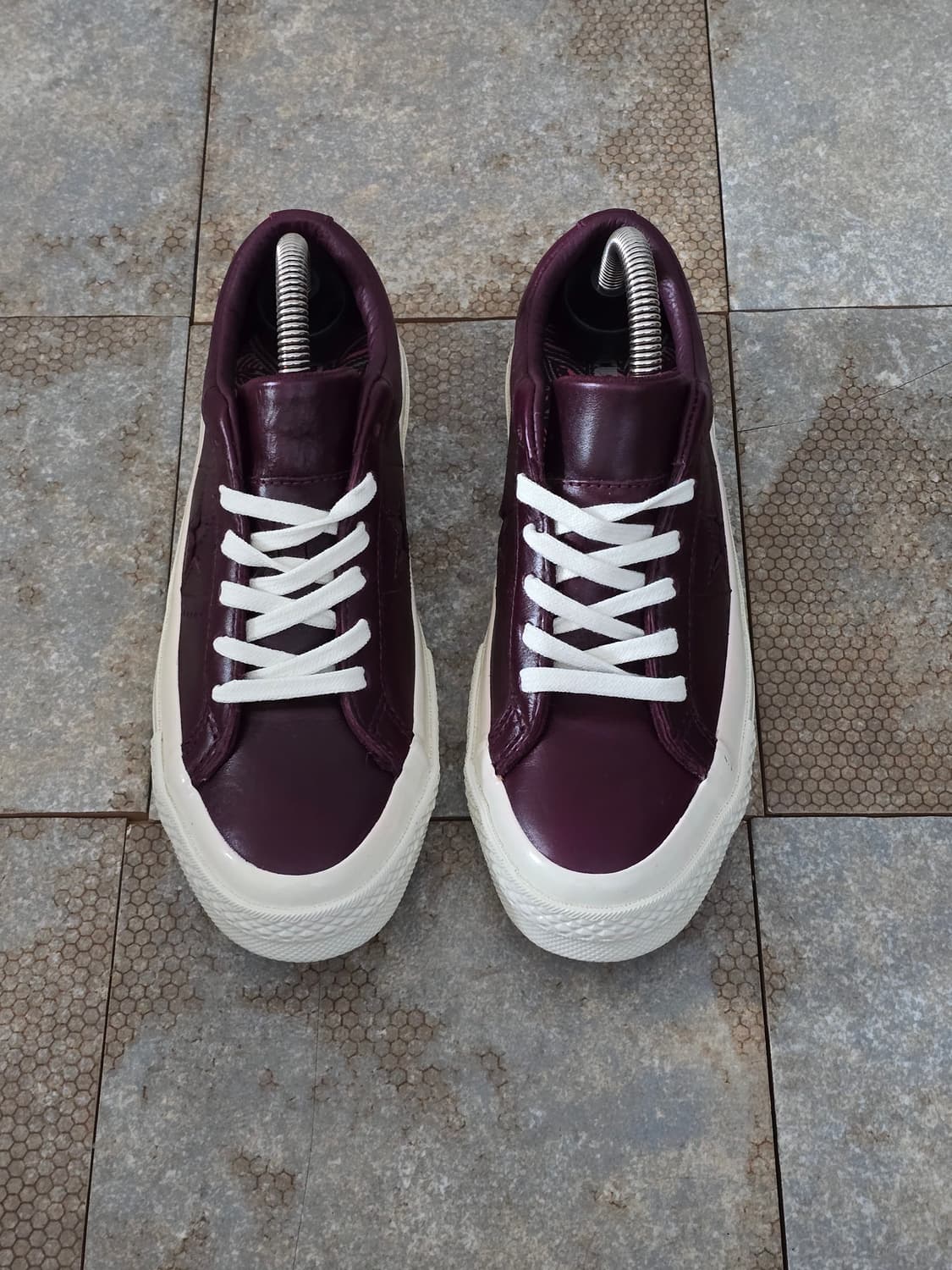 (220)컨버스 원스타 레더 로우 와인 상품이미지2