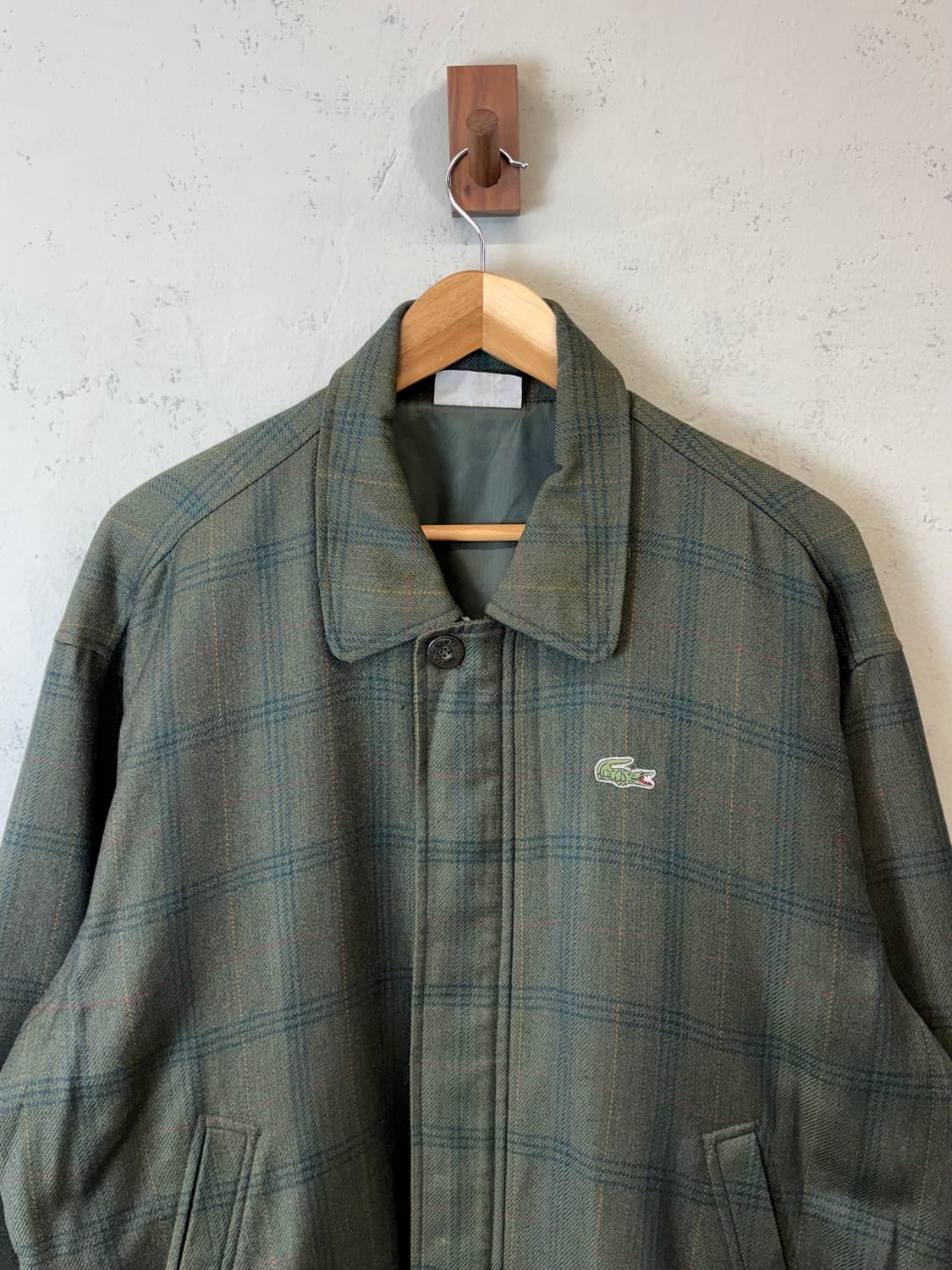 라코스테 90s 빈티지 체크 블루종 자켓 상품이미지4