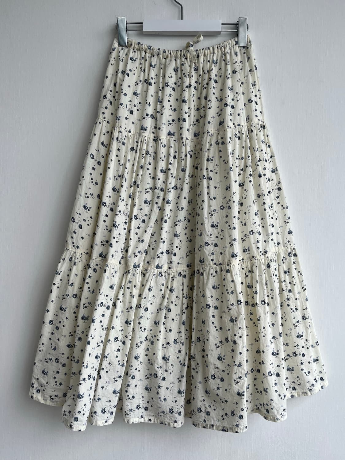 아이보리 플로럴 밴딩 롱 스커트 상품이미지4