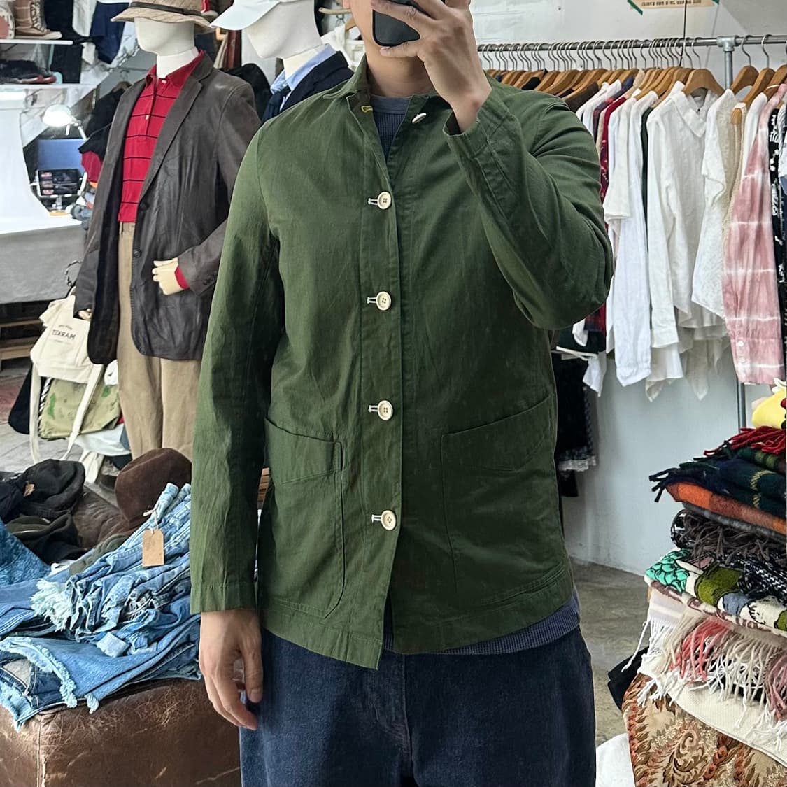 (착용컷) SIMPLE LIFE 린넨 워크 자켓 (남성용 98) 상품이미지3