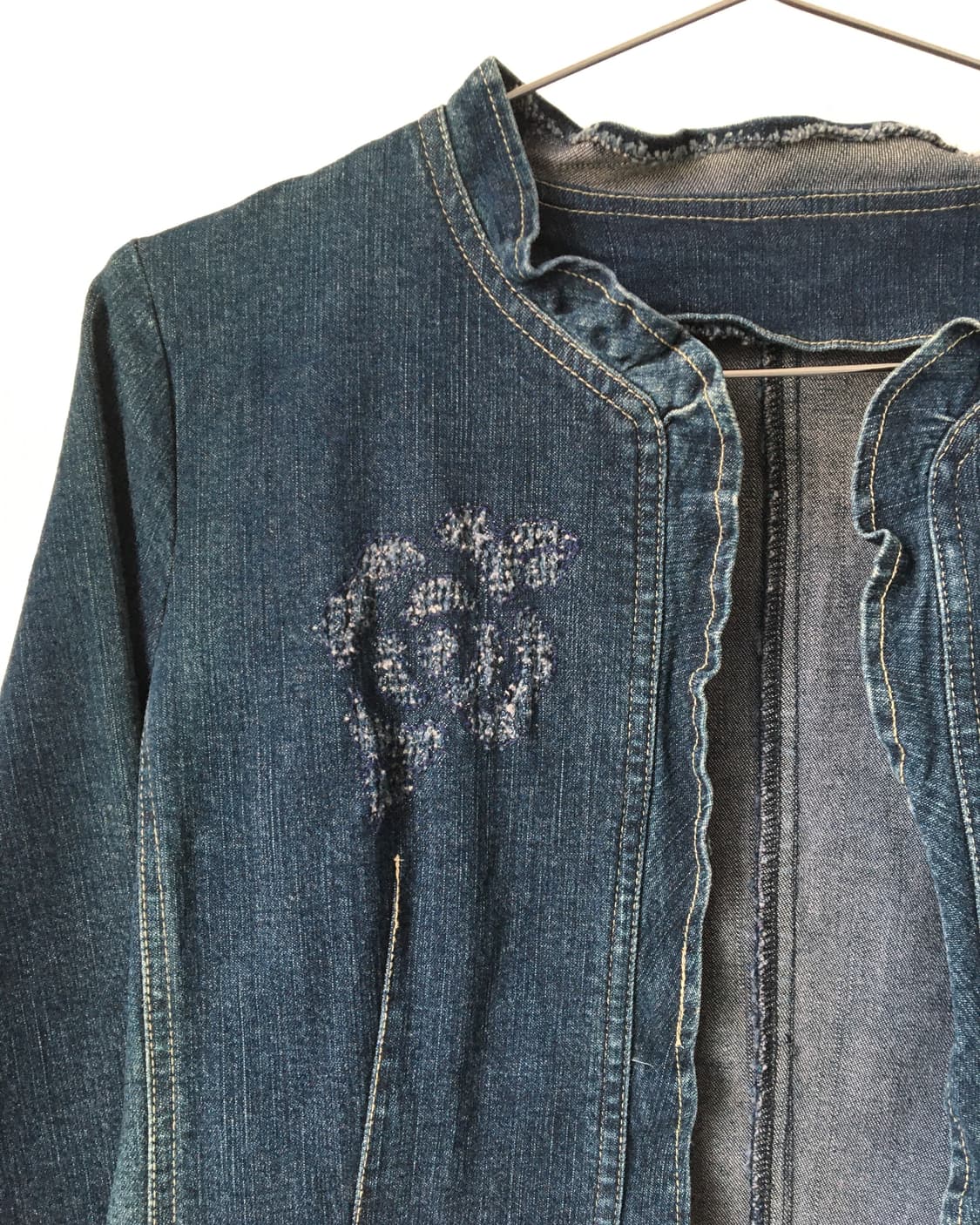 Flower point open denim jacket 상품이미지5