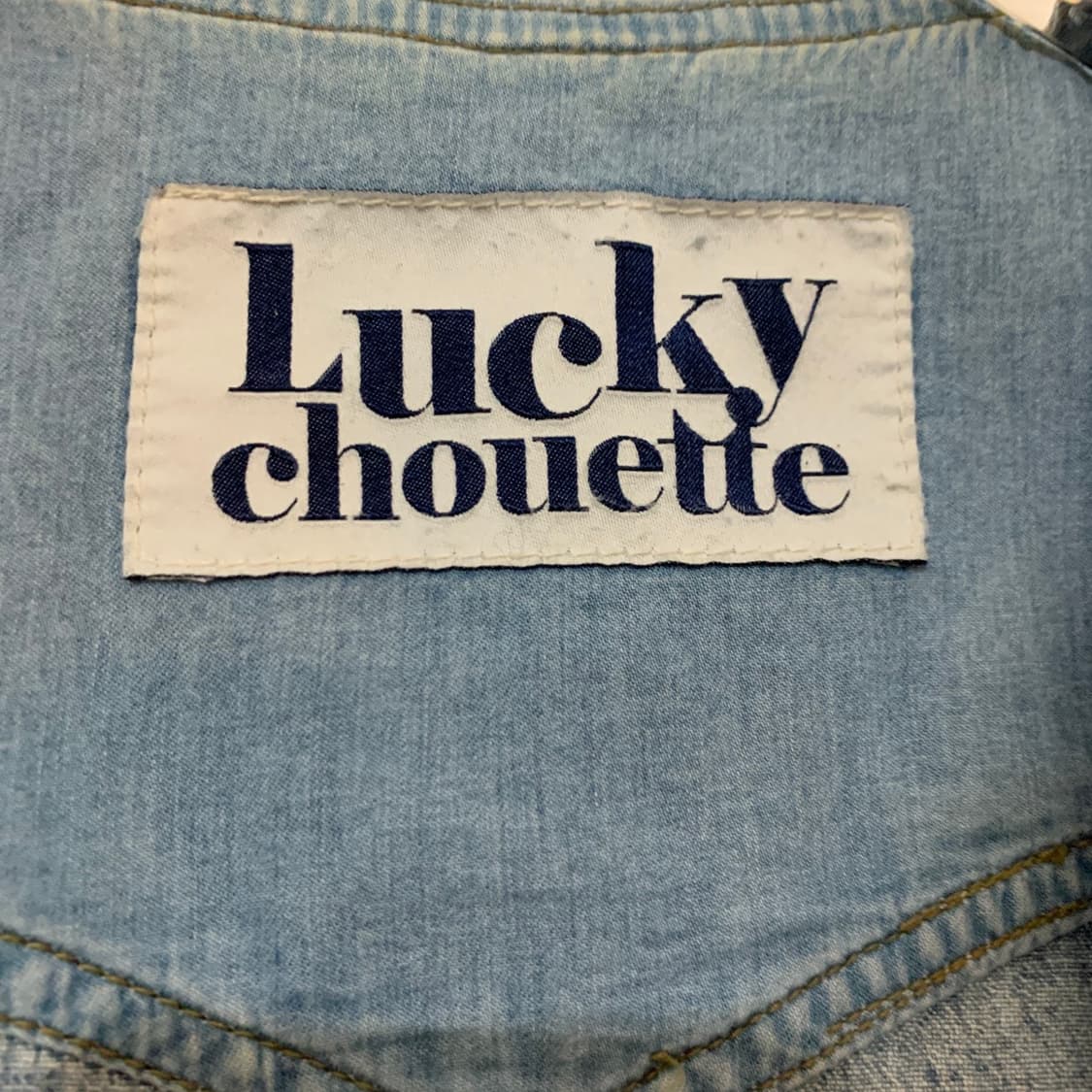 럭키슈에뜨 자수 오픈 데님 베스트 청조끼 상품이미지5