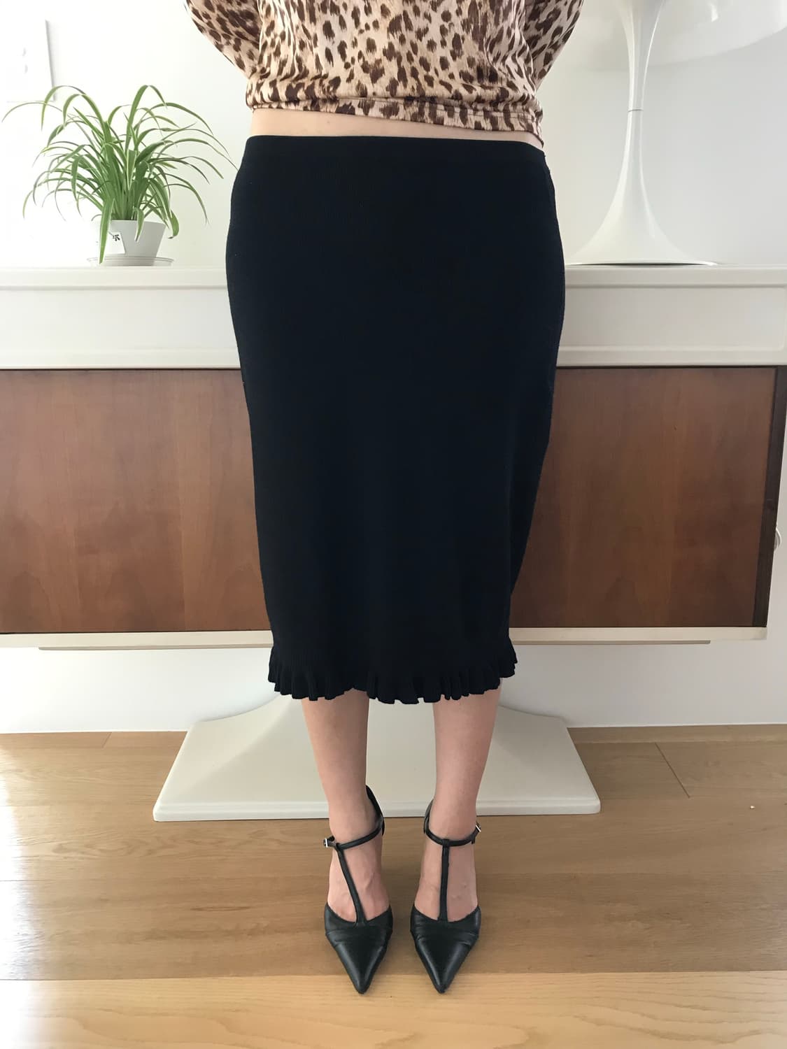 vintage frill knit skirt 상품이미지4
