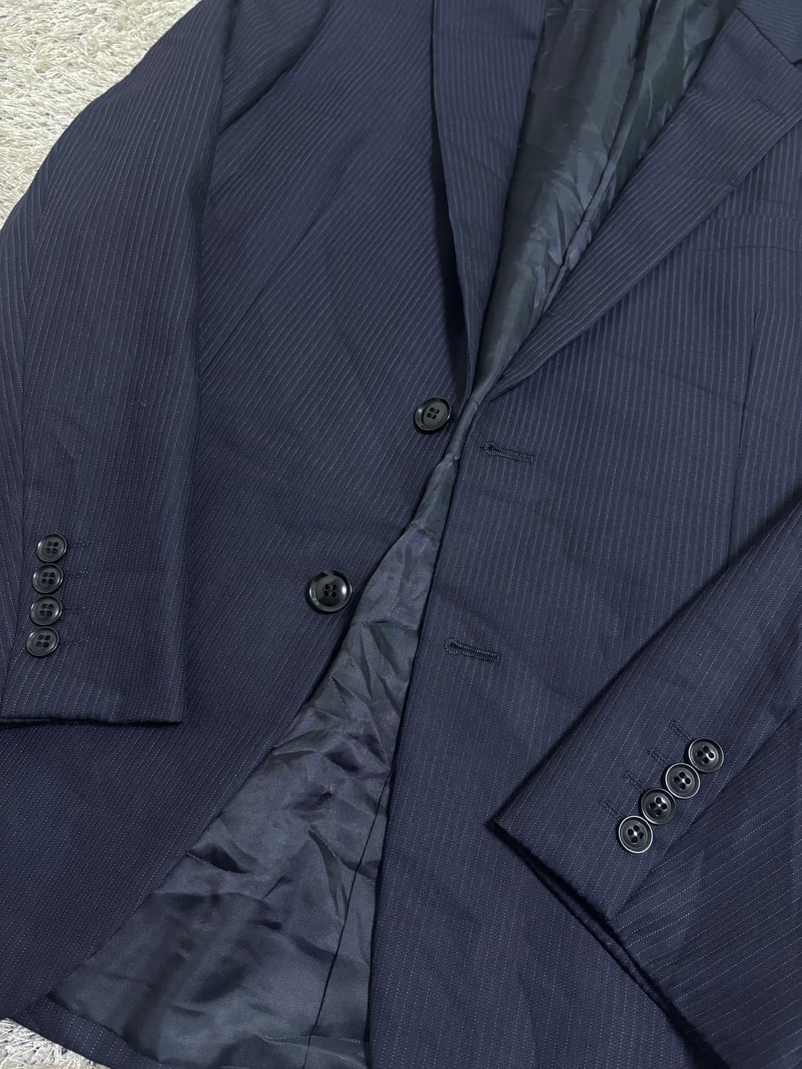 일제 ISLAND FERRI 스트라이프 울 블레이저 사이즈 105-110 상품이미지2