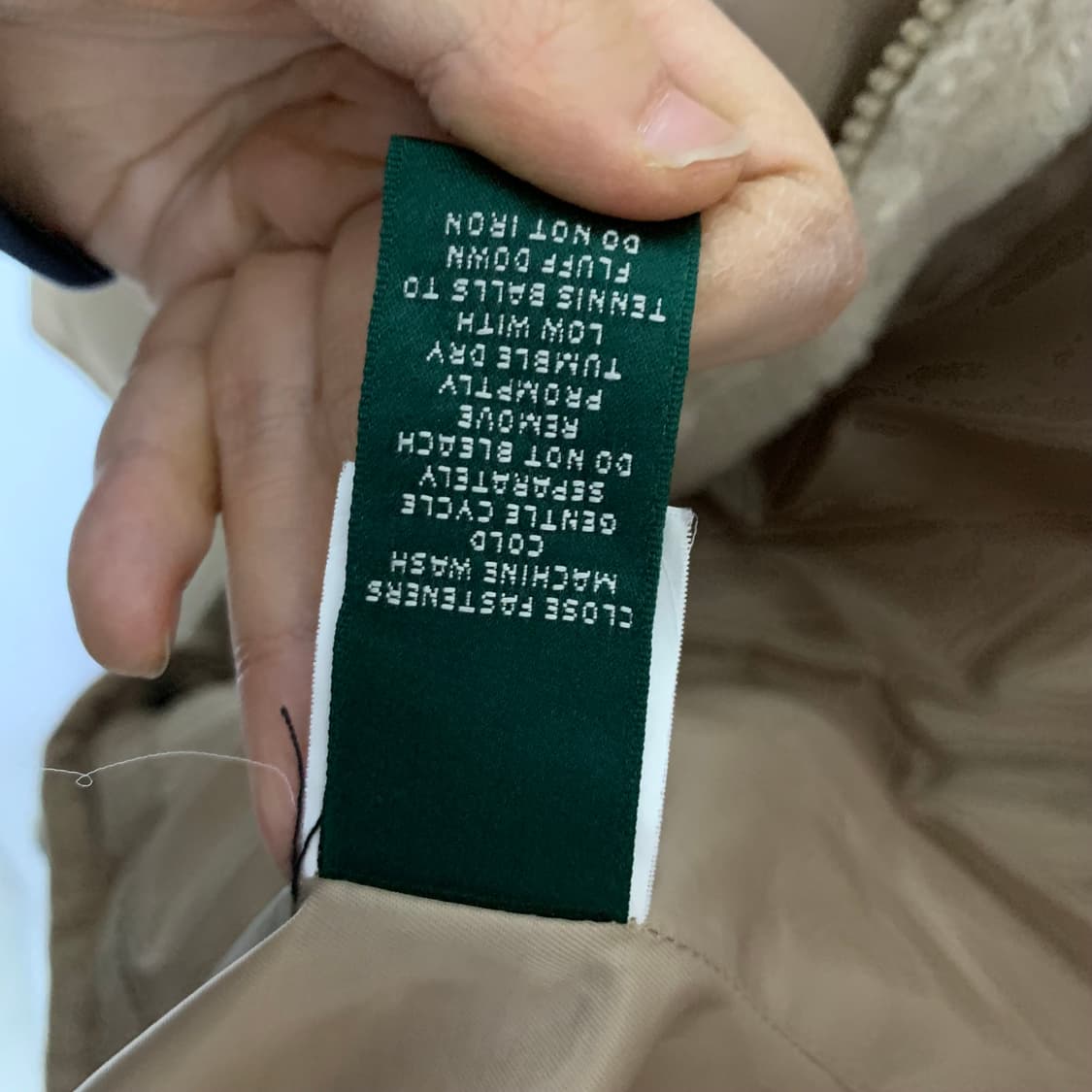 로렌 랄프로렌 후드 퍼 패딩 코트 베이지 여성 L 폴로여성 상품이미지7