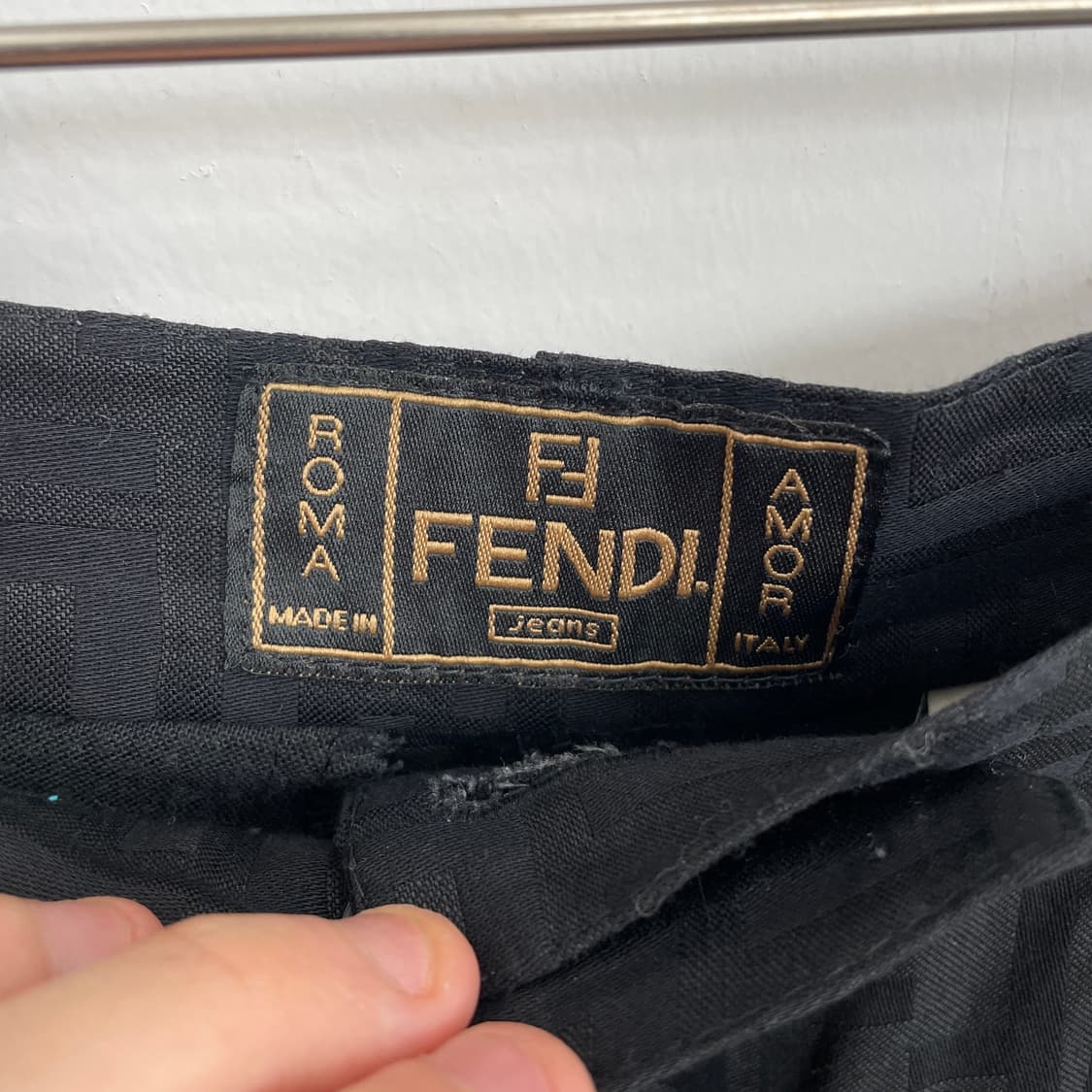 펜디 FF 주카 블랙 와이드 린넨 바지 팬츠 상품이미지7