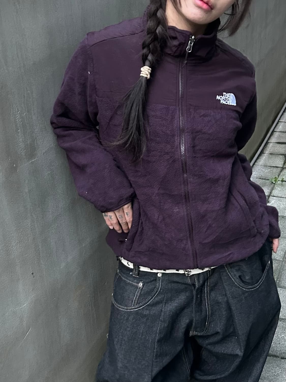 THE NORTH FACE 버건디 플리스 집업 상품이미지3