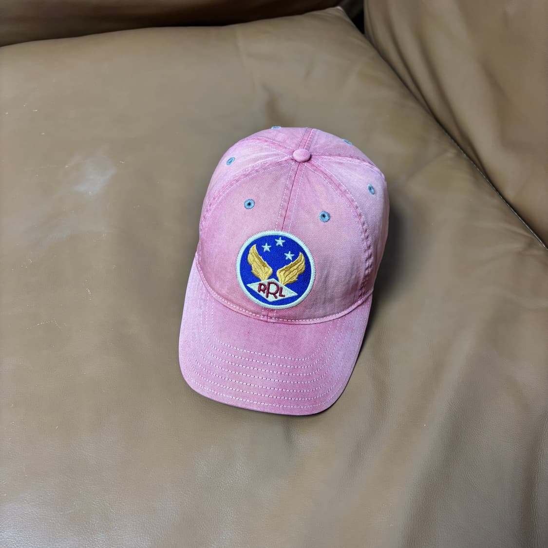 RRL 더블알엘 랄프로렌 폴로 윙로고 6패널 볼캡 모자 워시드 레드 상품이미지1