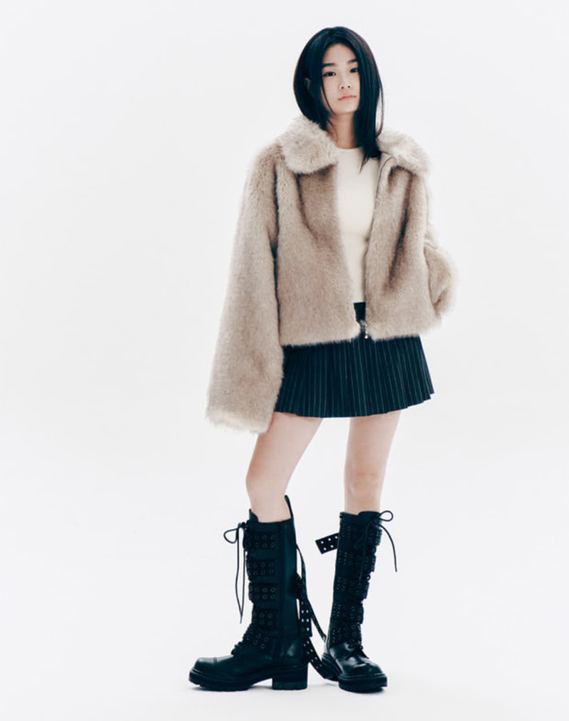 유희 롱헤어 퍼자켓 조이 착용 상품이미지4