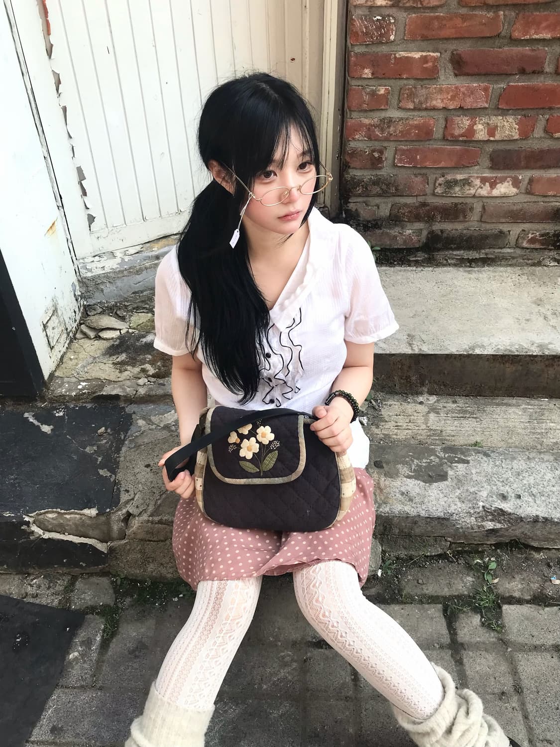 𖤐도트 블라우스 러블리 set𖤐  상품이미지3