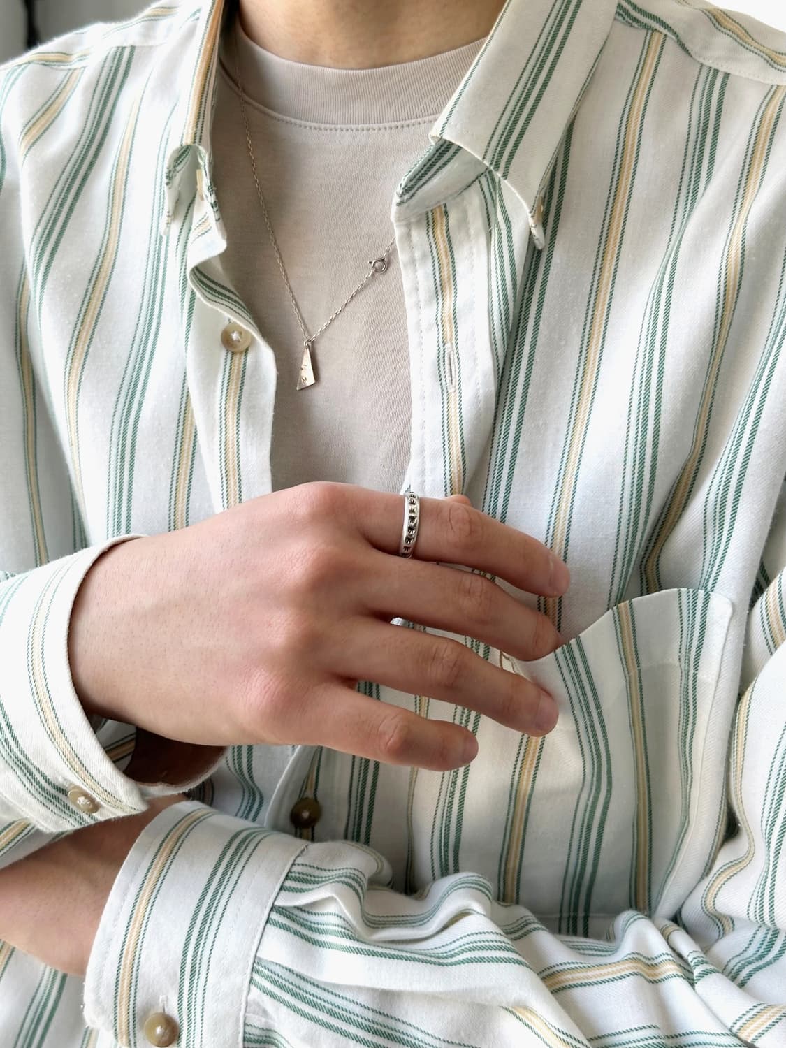 Design stitch multi stripe shirt 상품이미지10