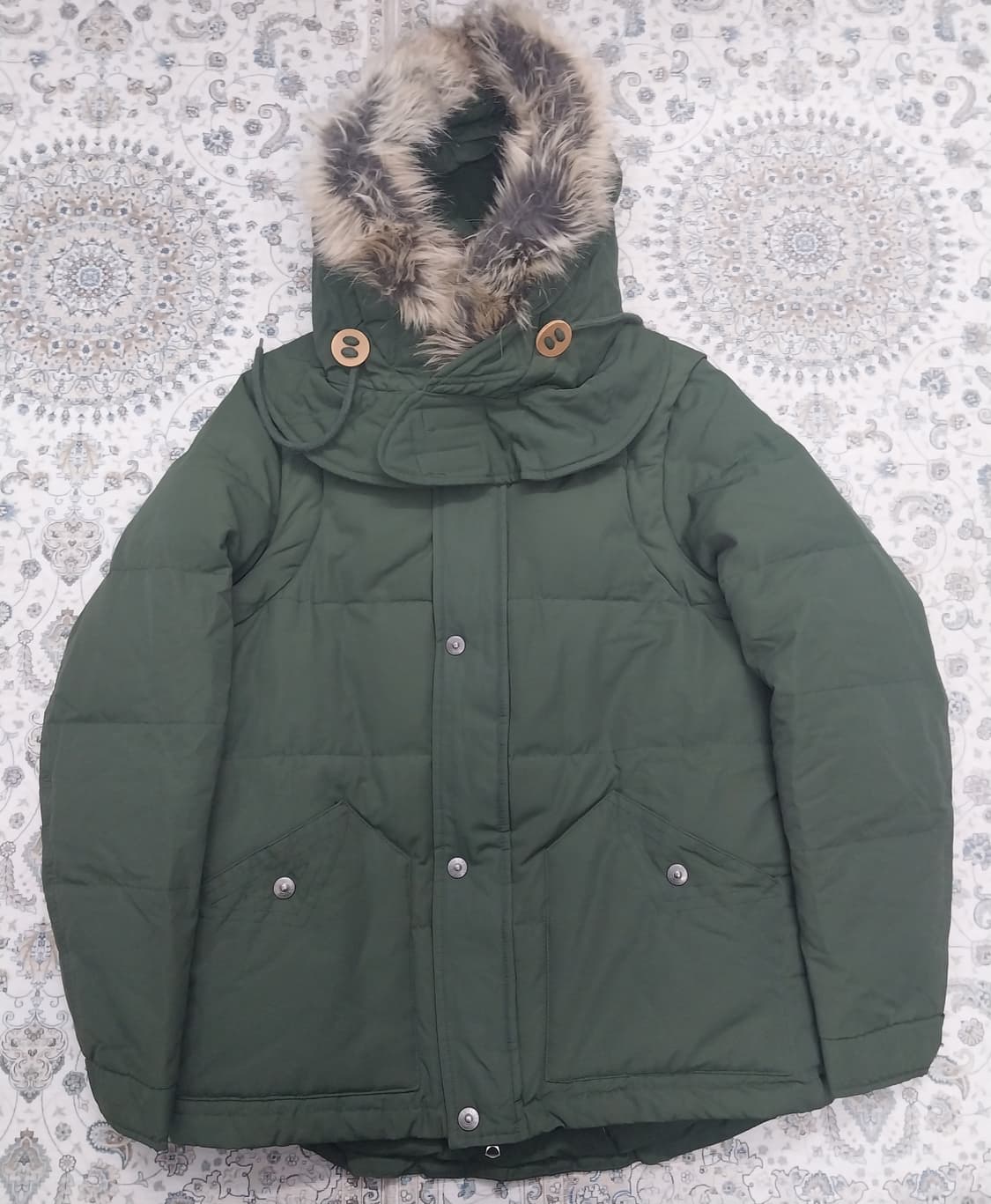 리바이스 카키 후드 퍼 패딩 (조끼분리가능) (후드분리됨) 상품이미지3